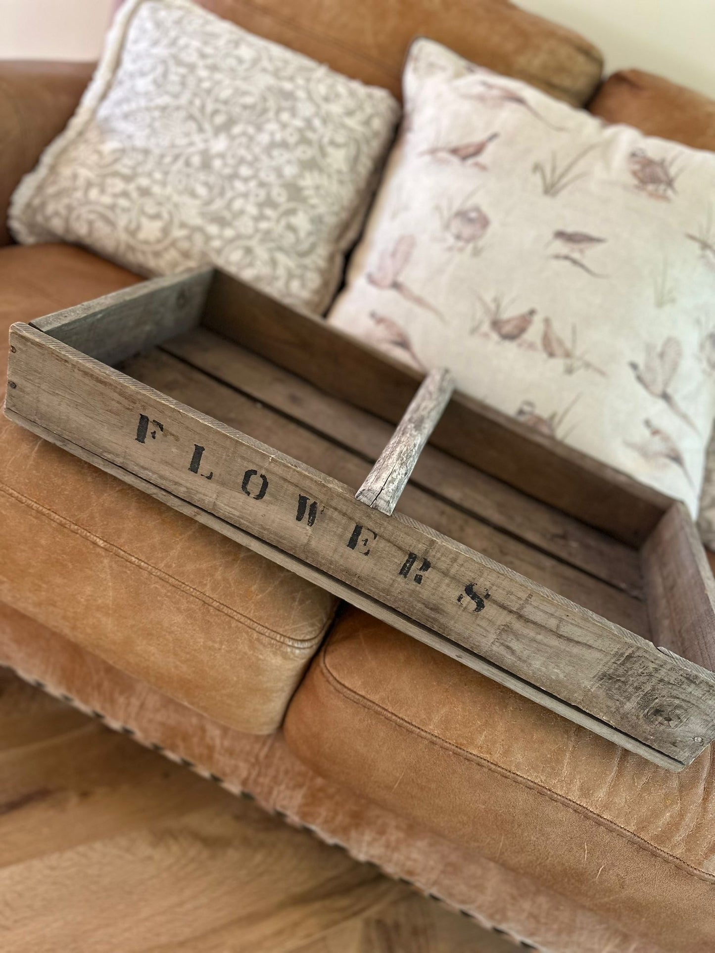 flower trug - tray green house