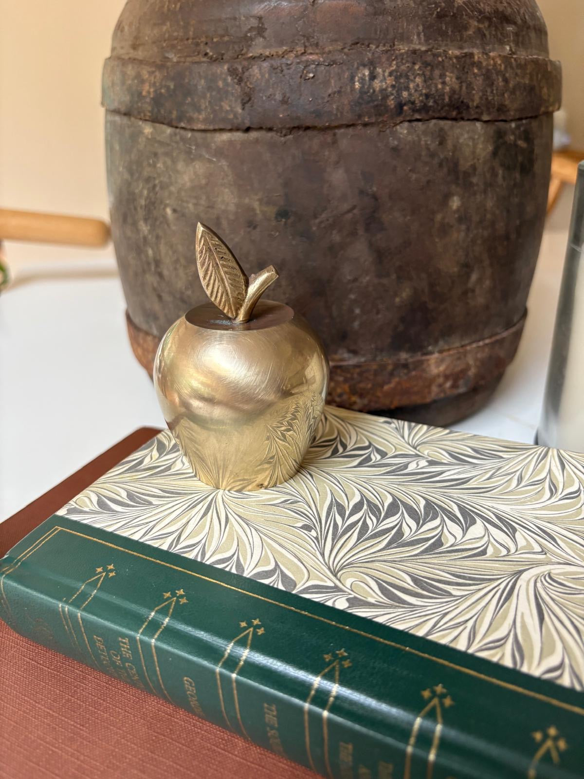Vintage brass apple bell for styling