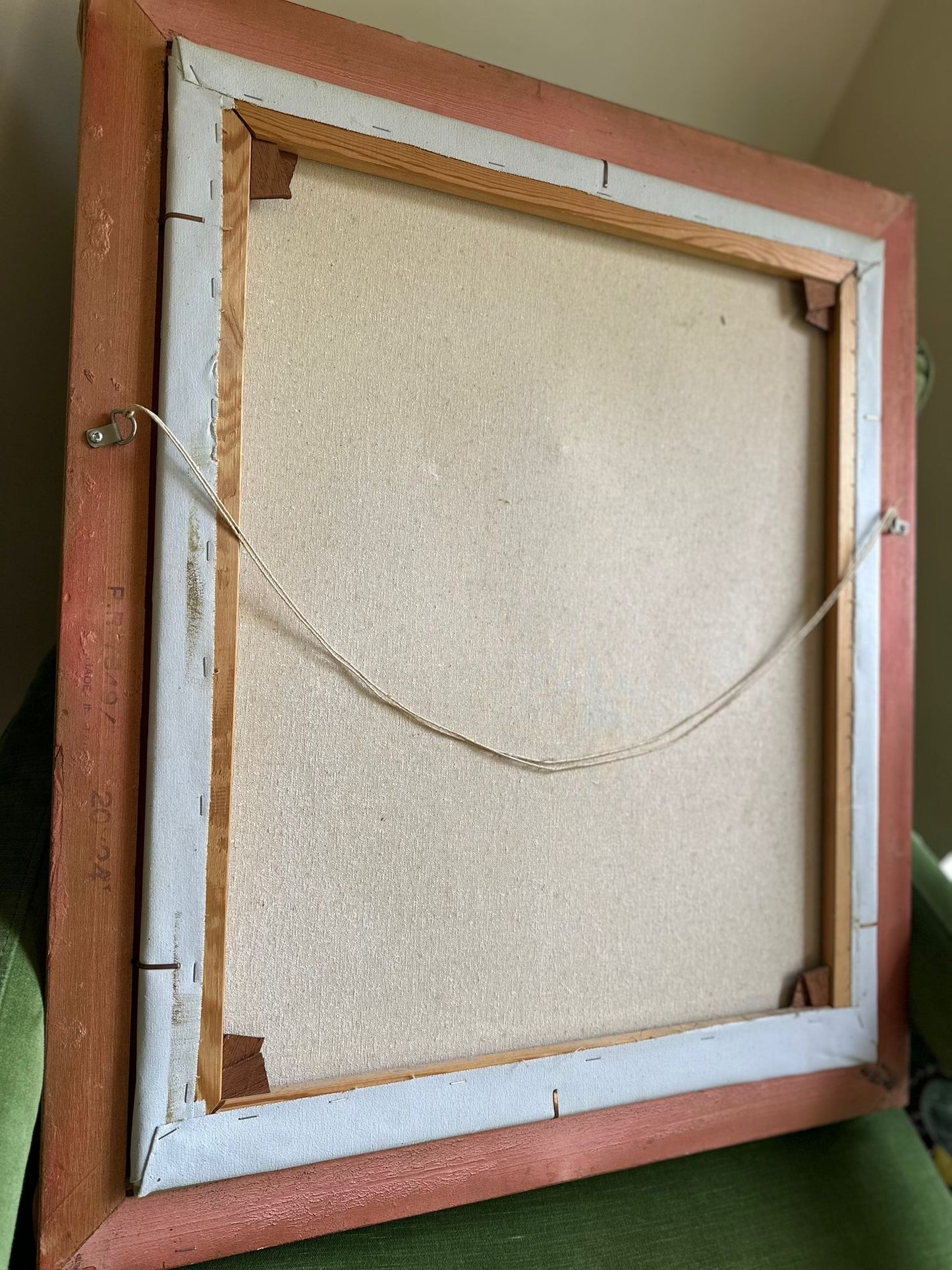 vintage framed floral painting signed large