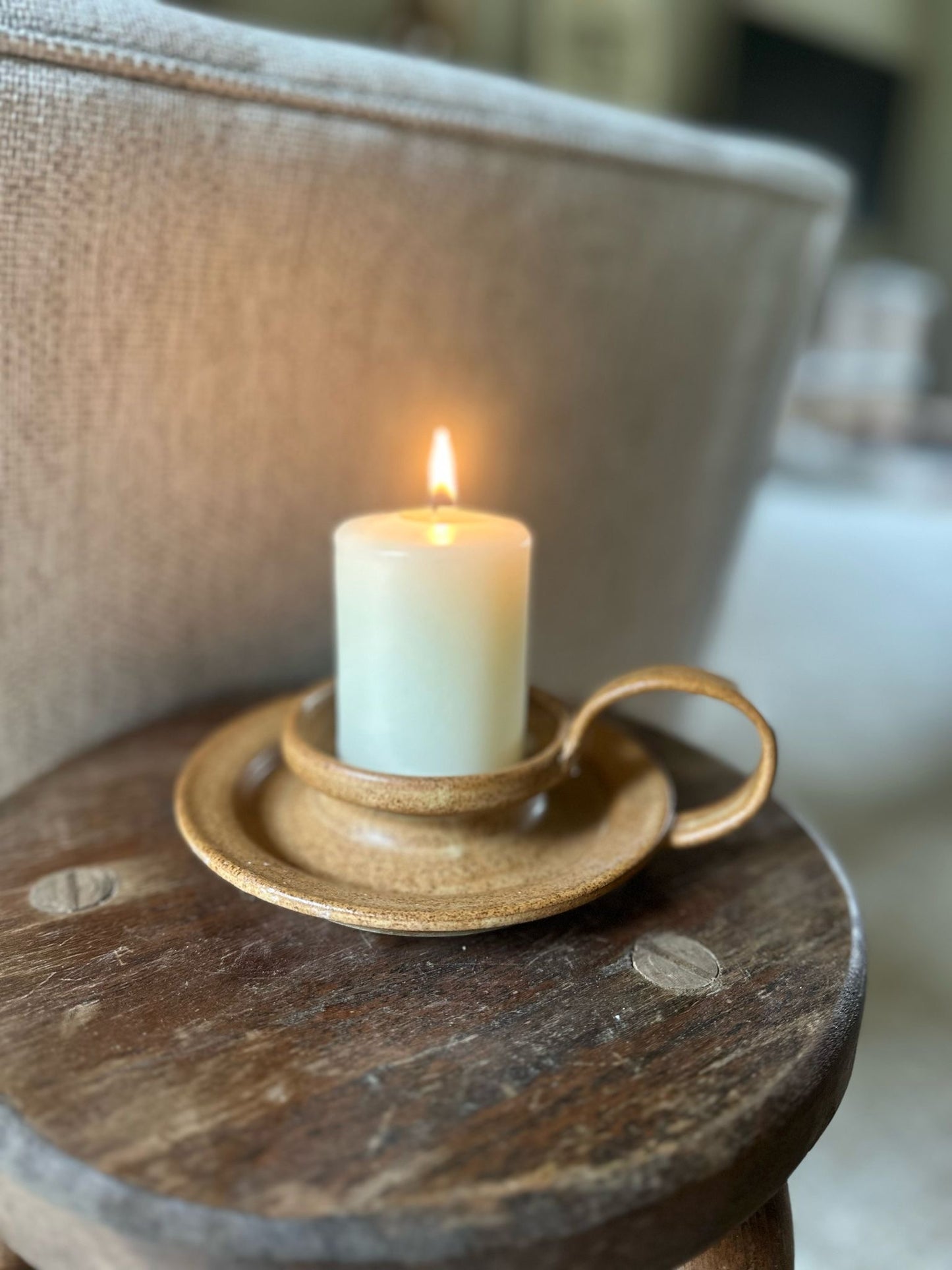 vintage studio pottery chamberstick 🕯️