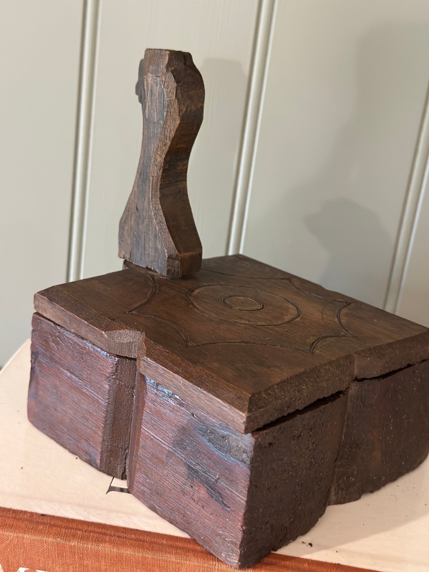 Really unusual vintage Indian spice container with head