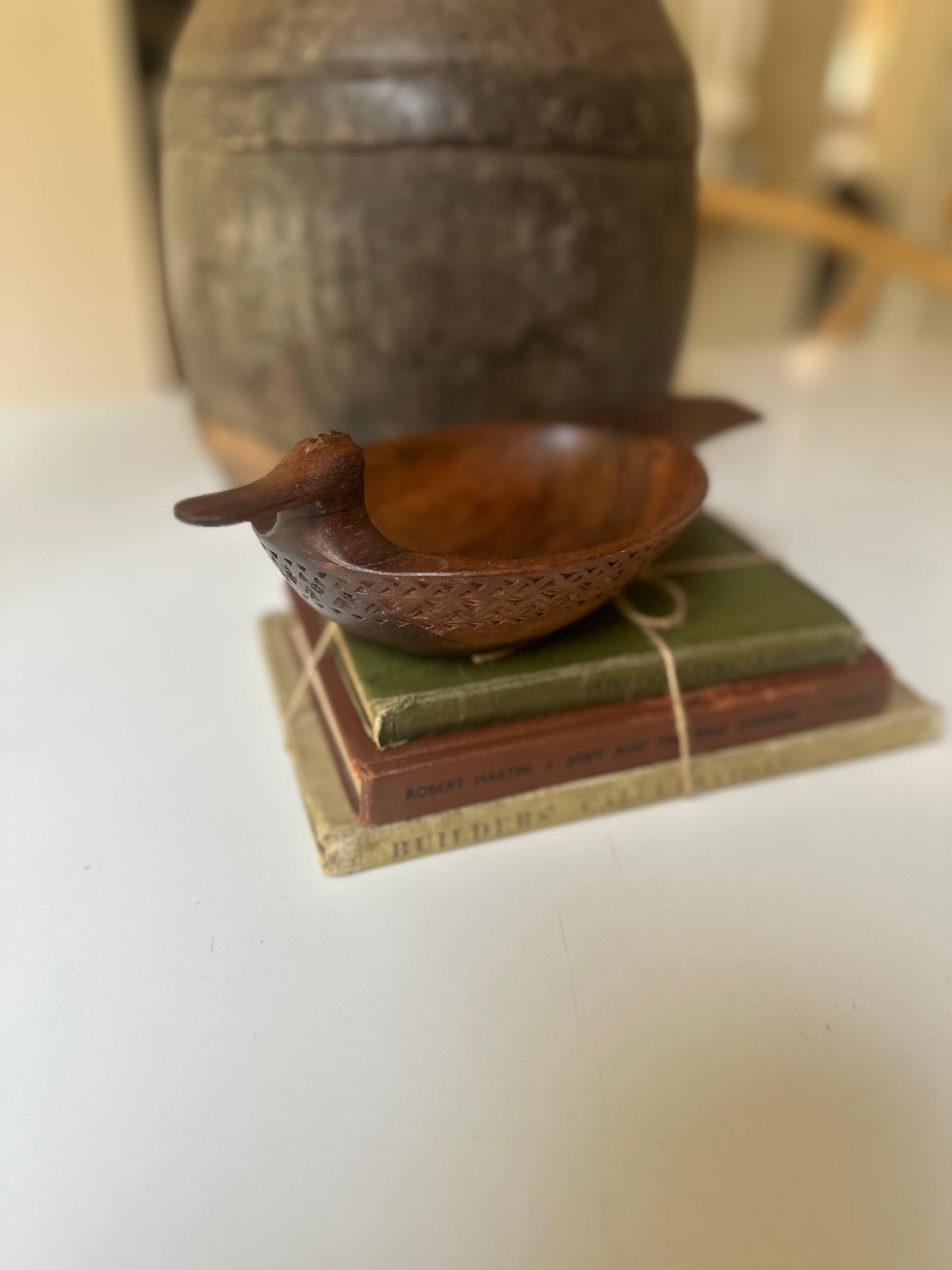 Yugoslavian folk art duck nut / dip bowl