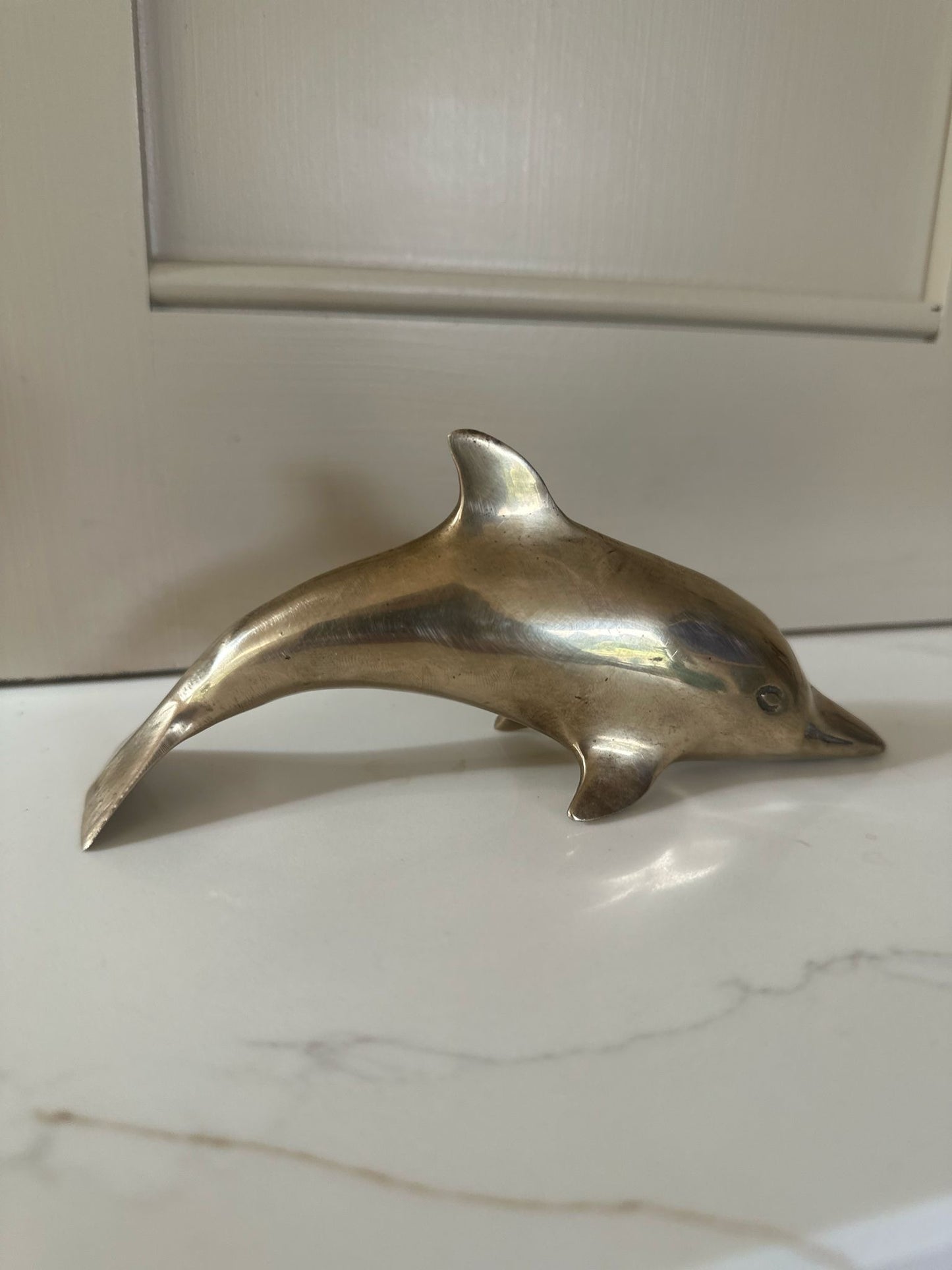 dolphin π¬ paperweight vintage brass heavy