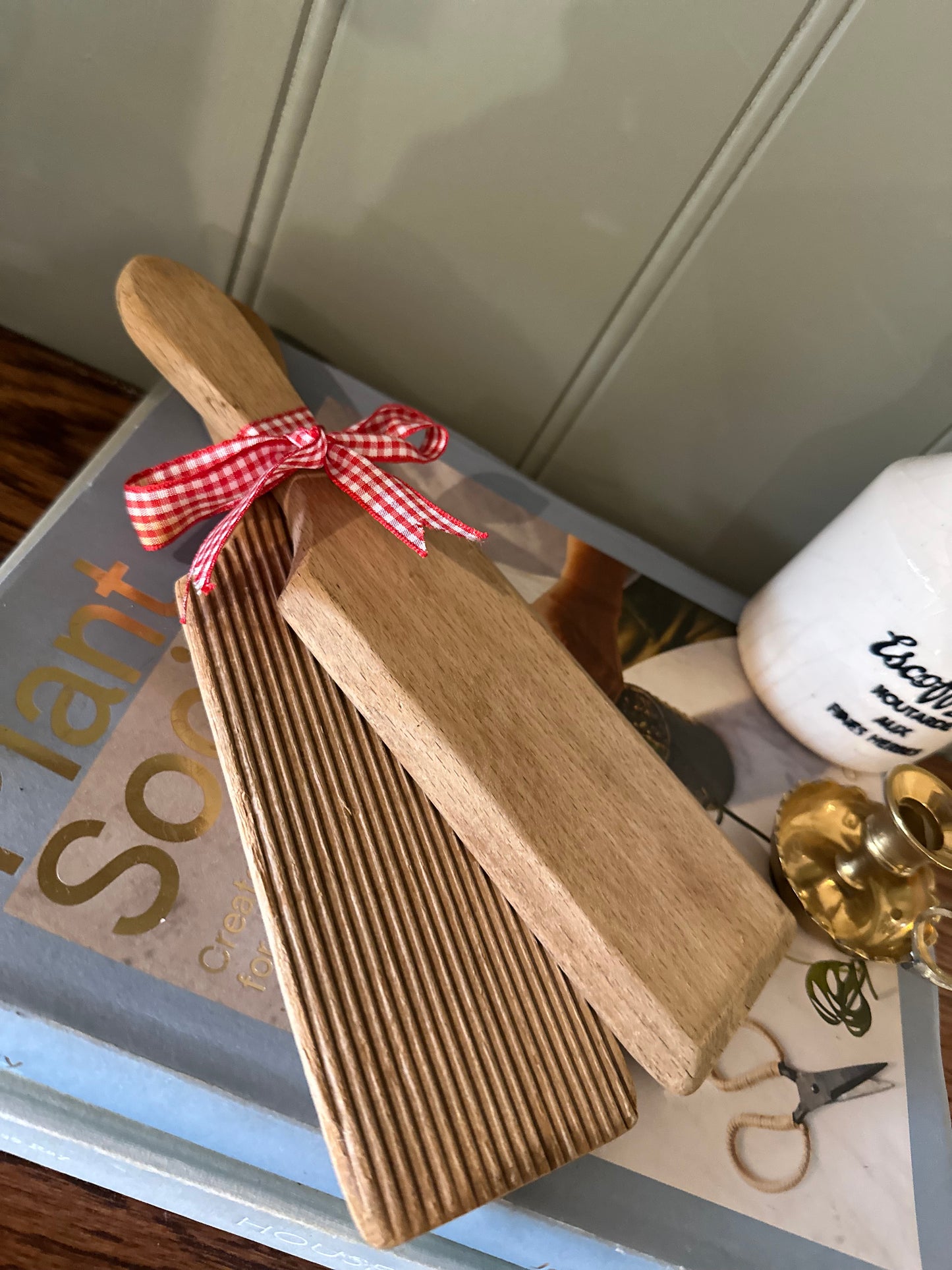 Vintage wooden butter pats farmhouse style