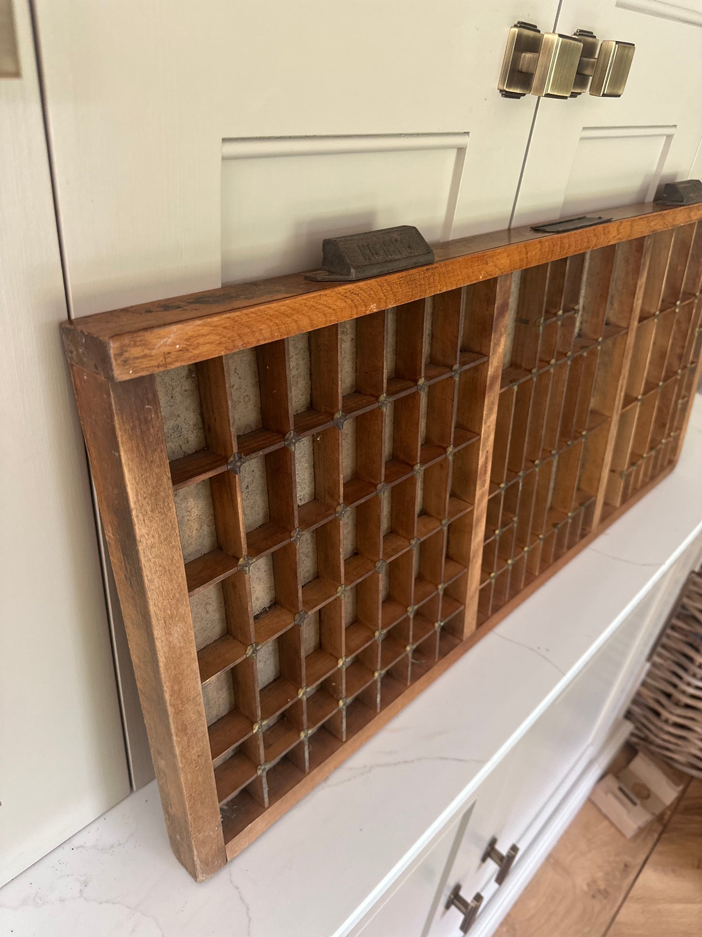Vintage Letterpress Wooden Printers Tray Curios Display - large