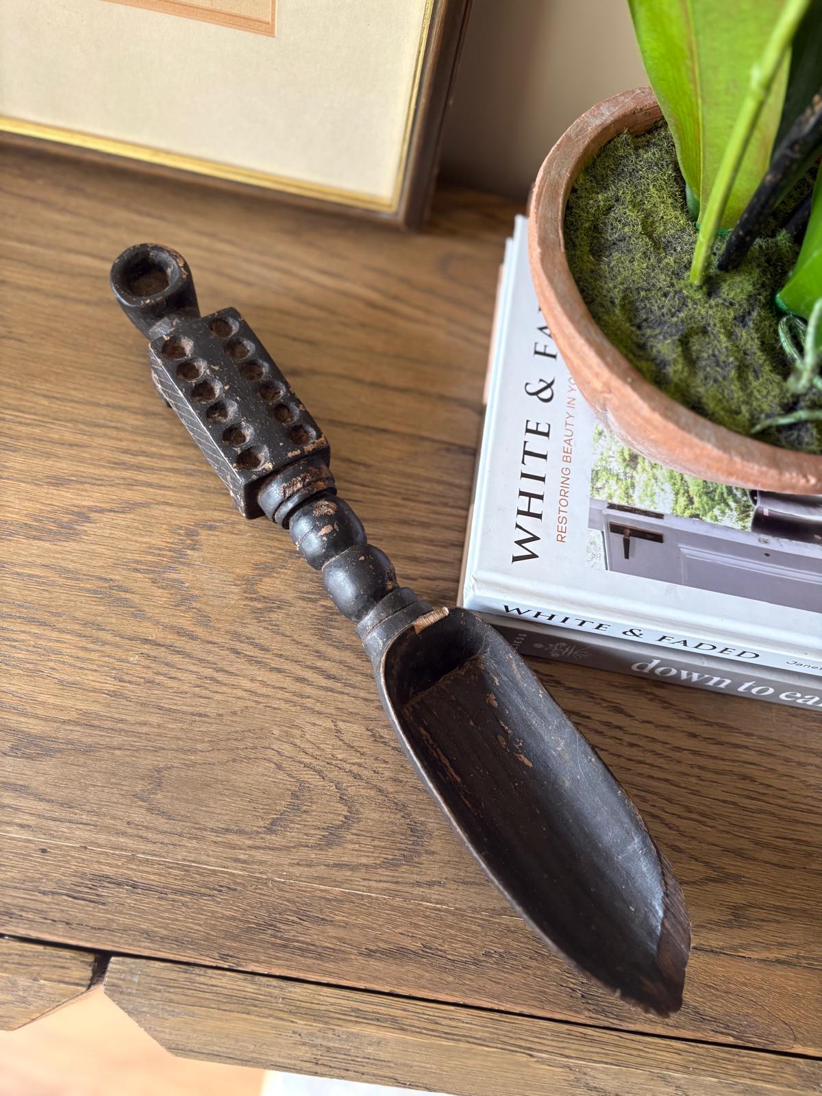 Vintage wooden tribal art spoon scoop for styling