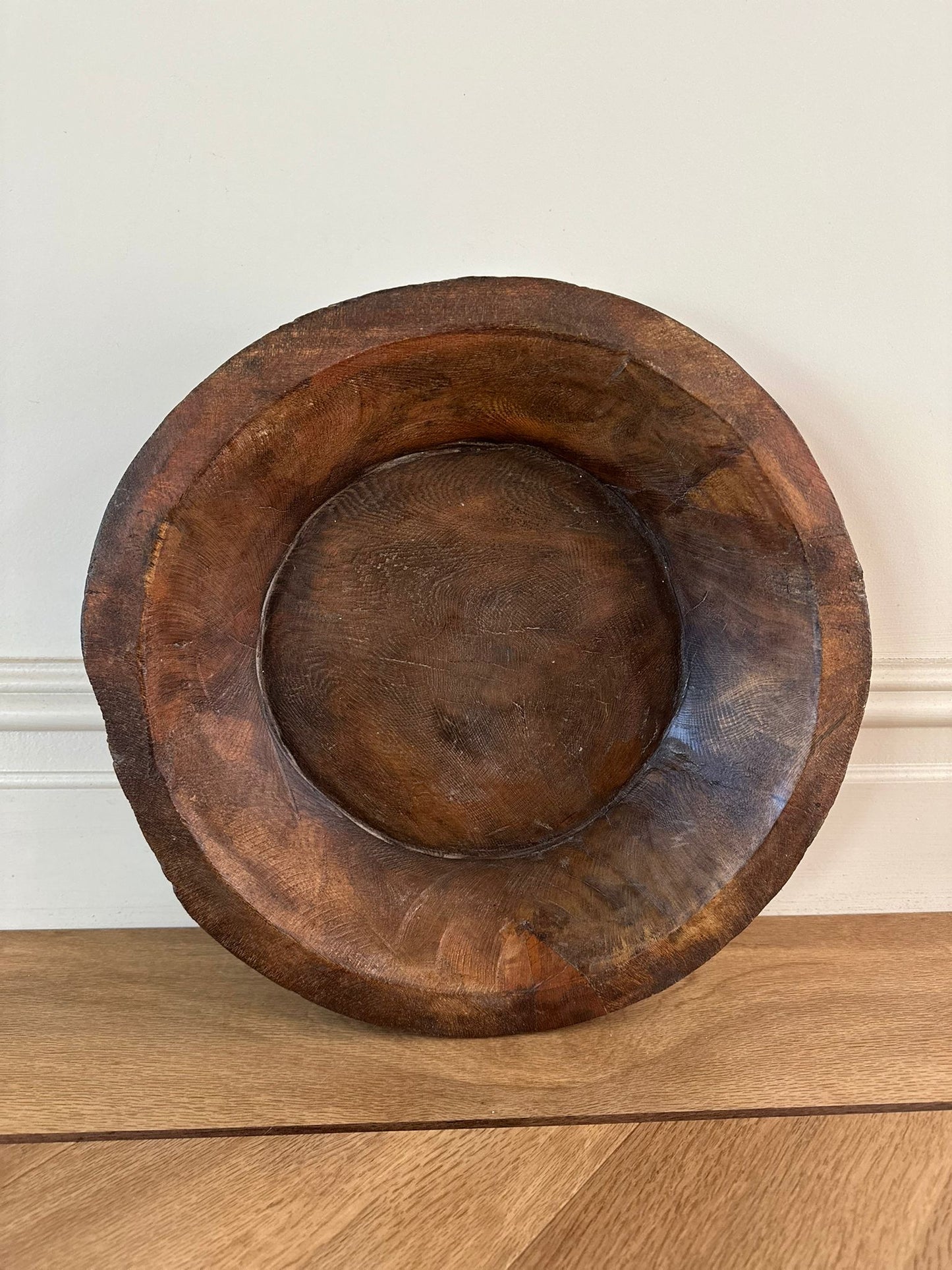 large deep French dough bowl vintage