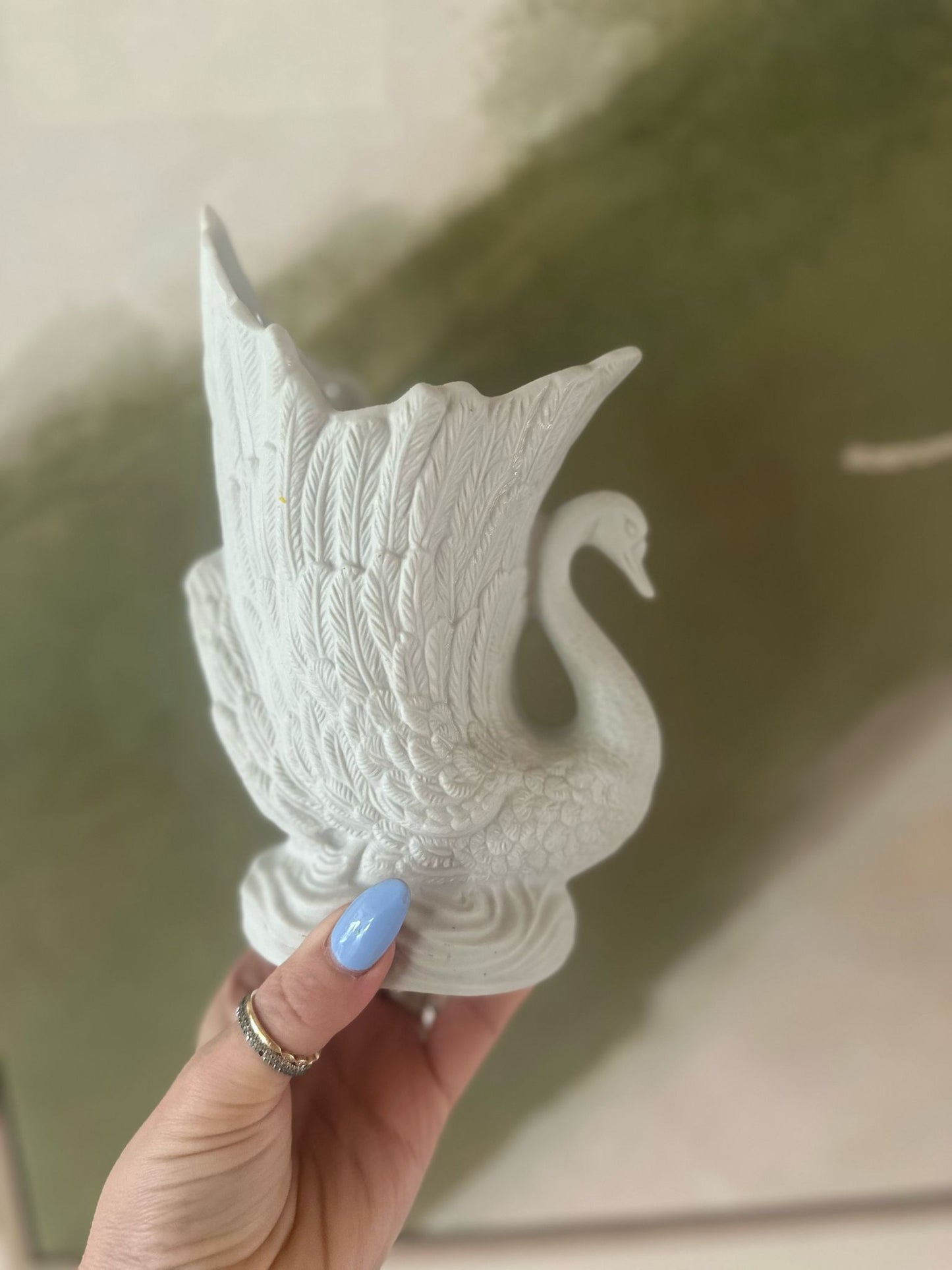 Portmeirion Parian Ware Swan Vase immaculate