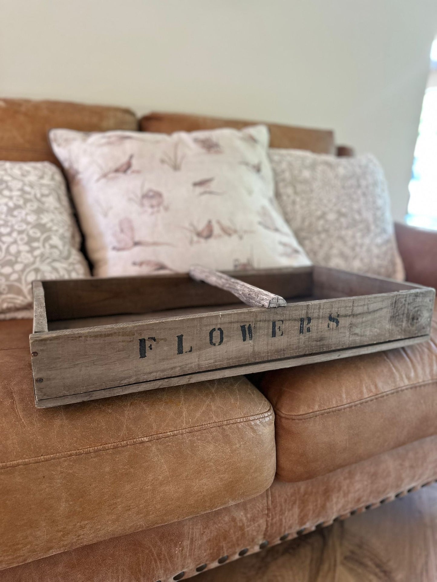 flower trug - tray green house