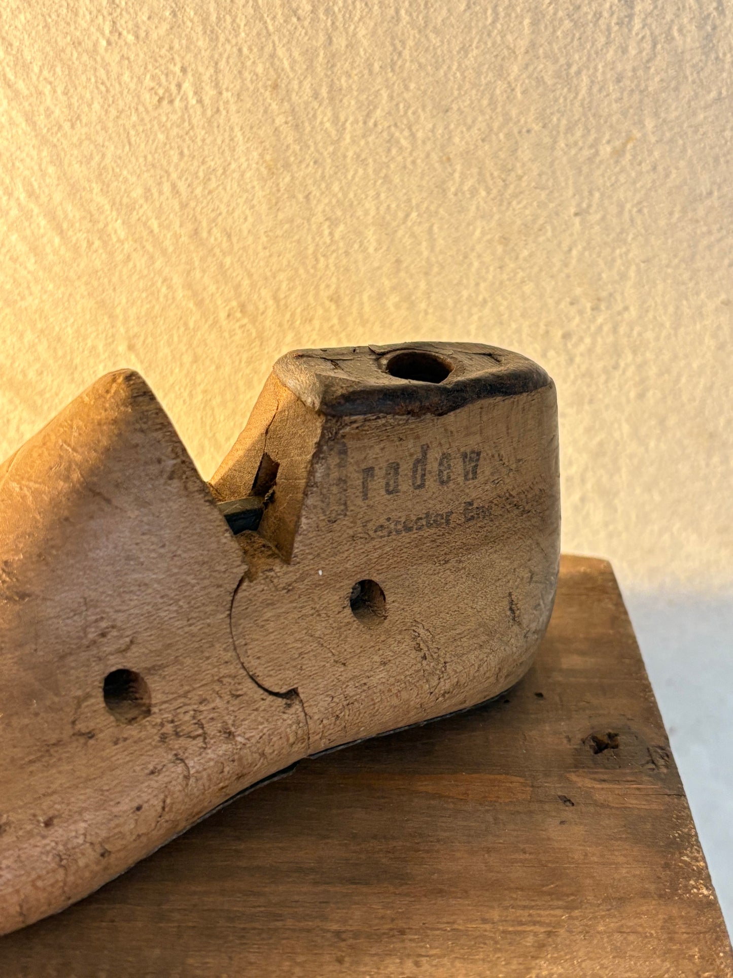 Vintage child’s shoe mould with markings