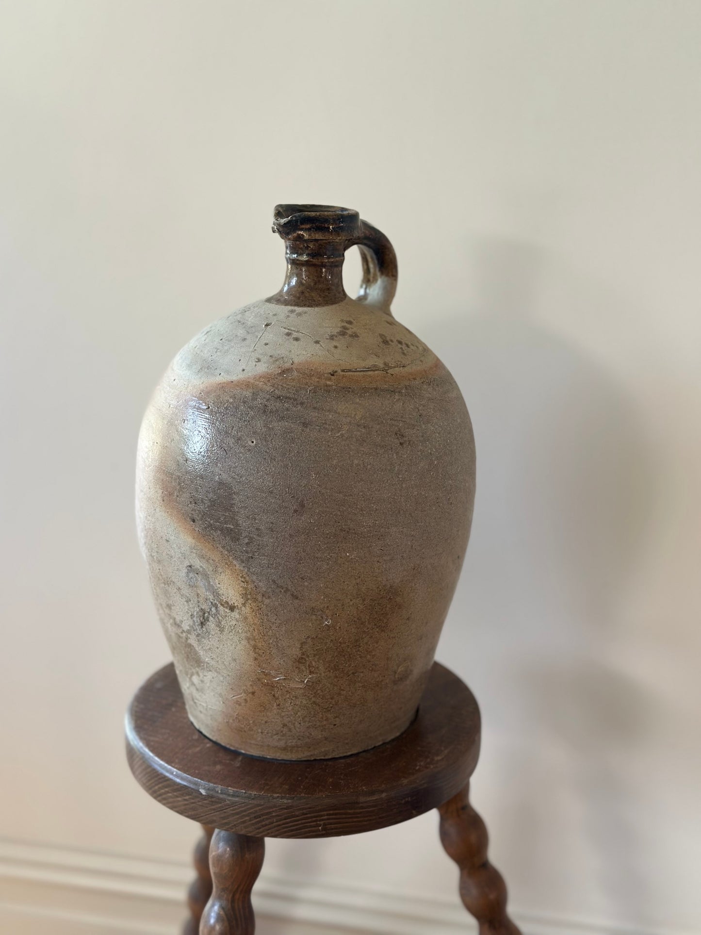 French glazed lip stoneware pot - Large