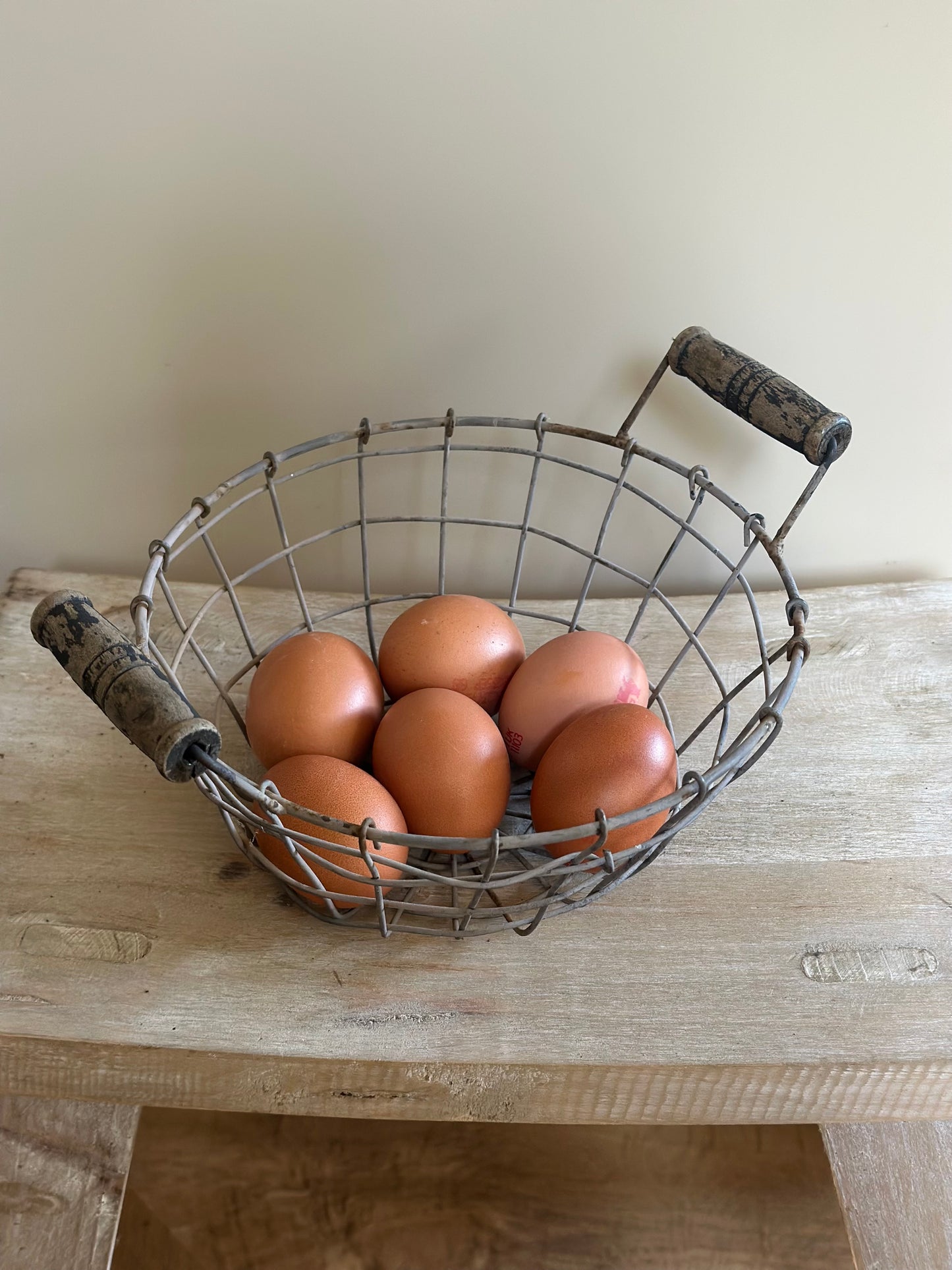 Vintage French wire egg / peg basket