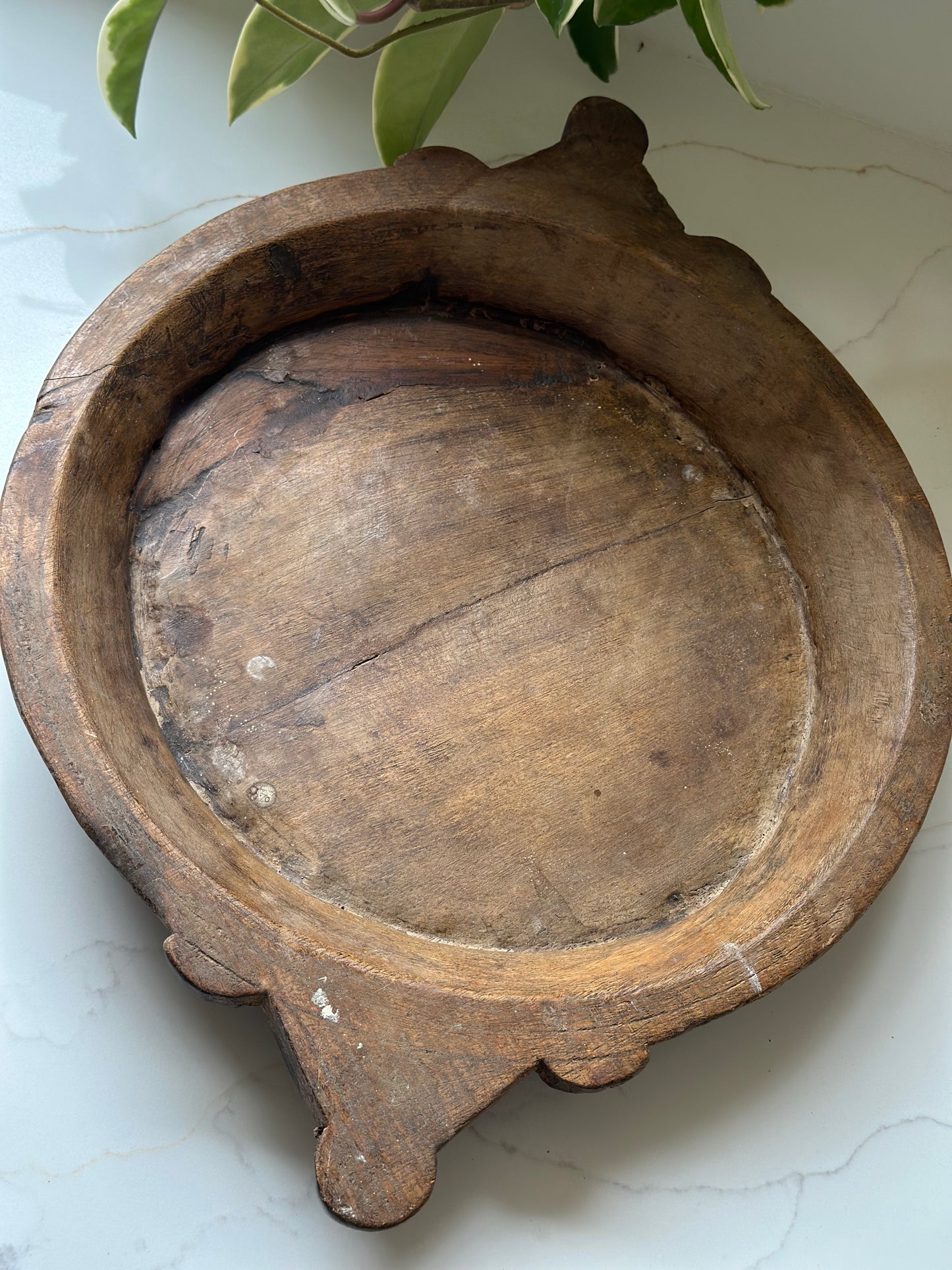 Wooden Indian chapati bowl hand carved