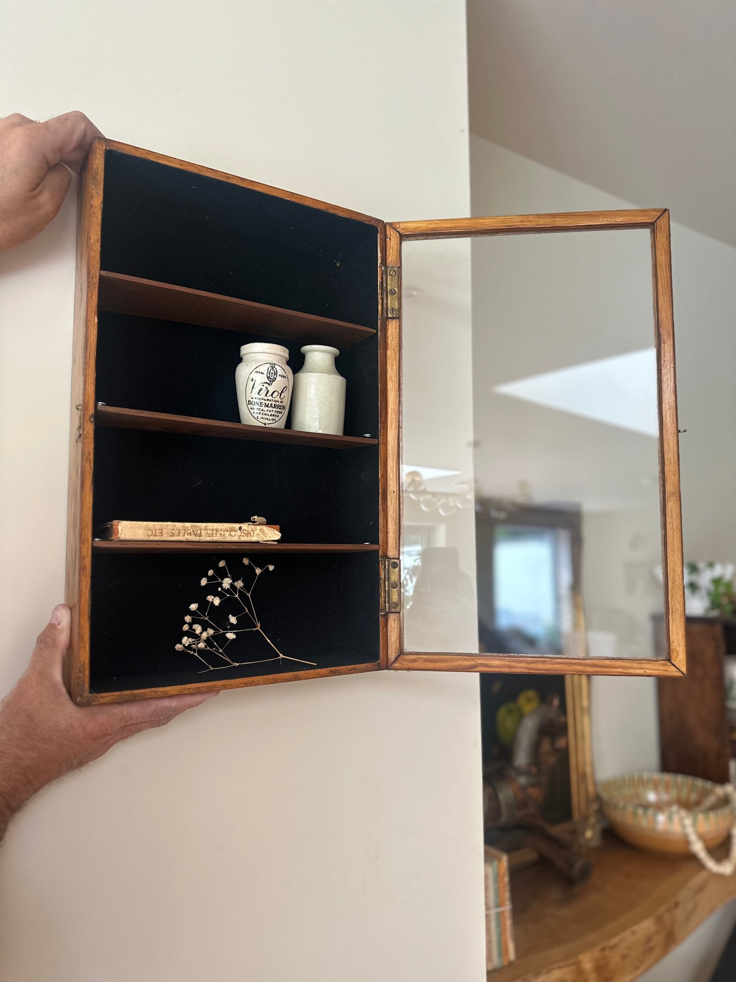 Vintage wall cabinet spice rack