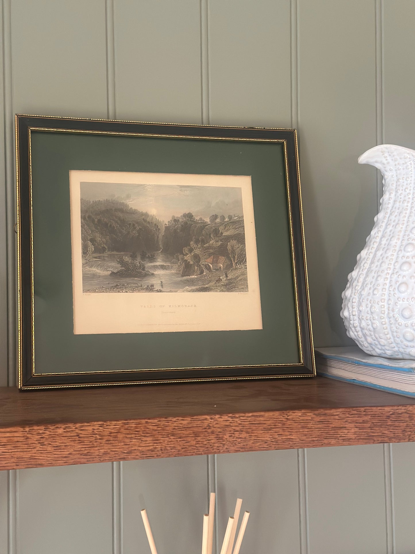 2 vintage scenic framed prints