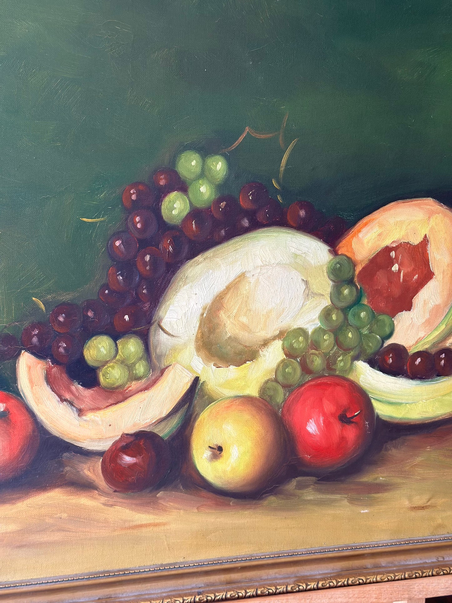 Vintage wall art acrylic on canvas signed framed - fruit still life
