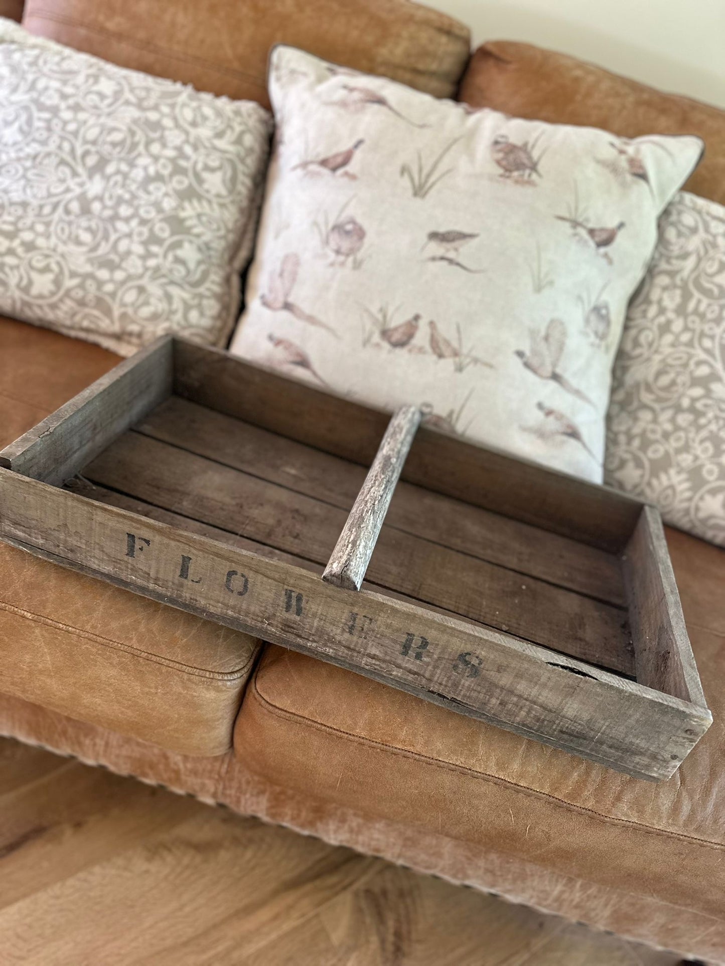 flower trug - tray green house