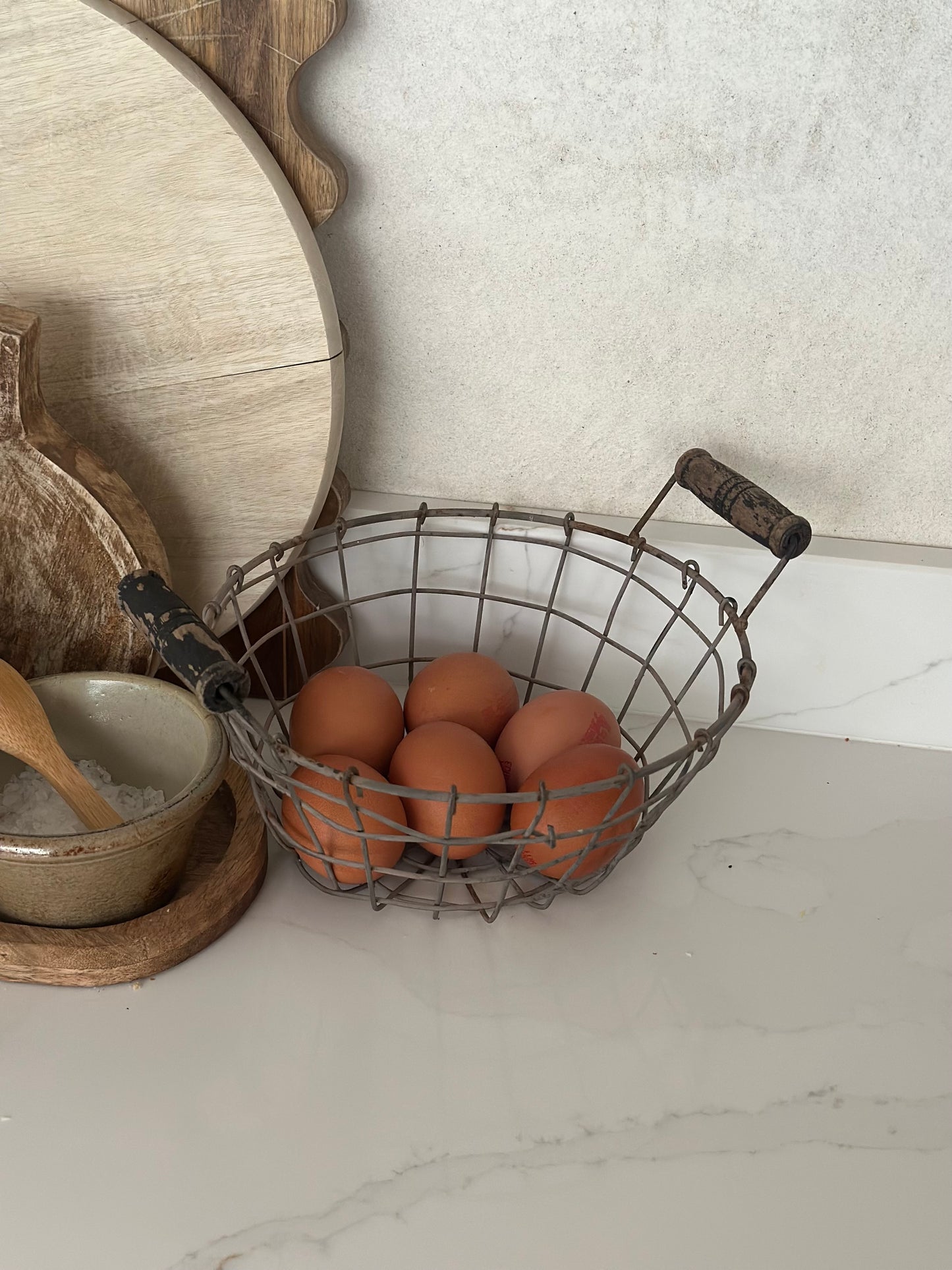 Vintage French wire egg / peg basket