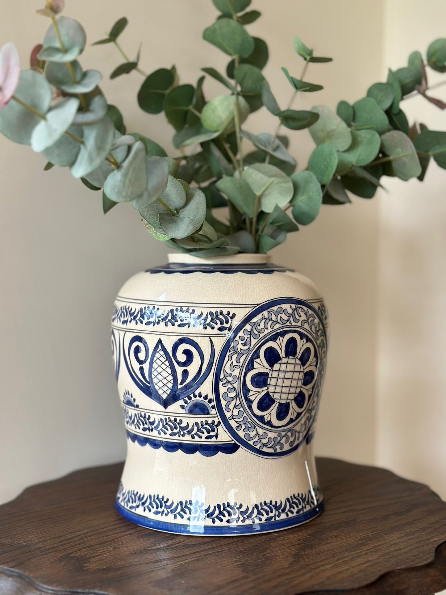 Chinese vintage giant spice ginger jar blue & white