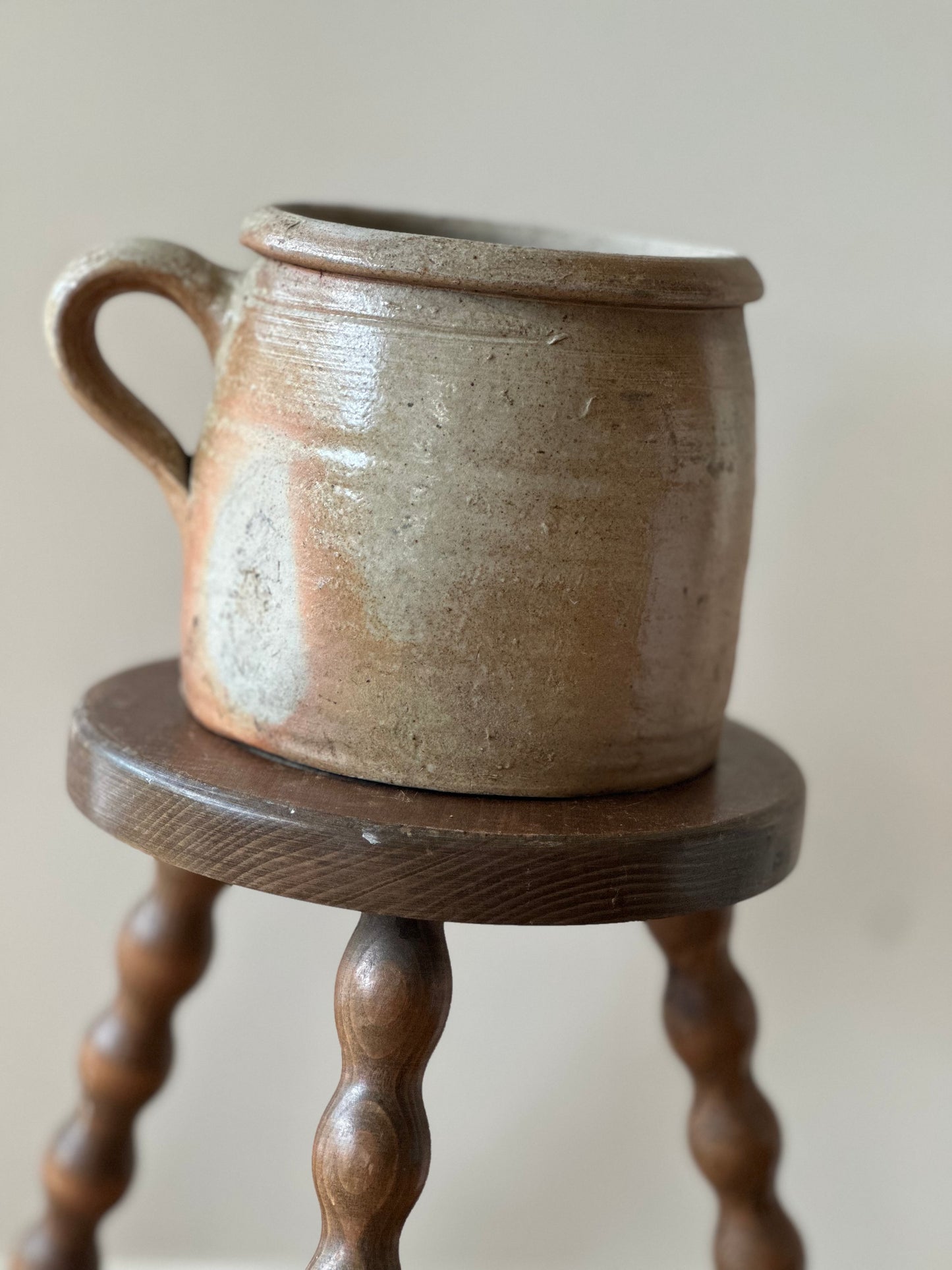 French confit pot cream terracotta single handle