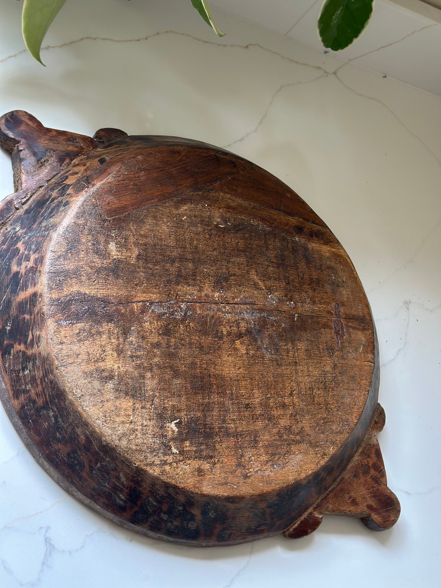 Wooden Indian chapati bowl hand carved