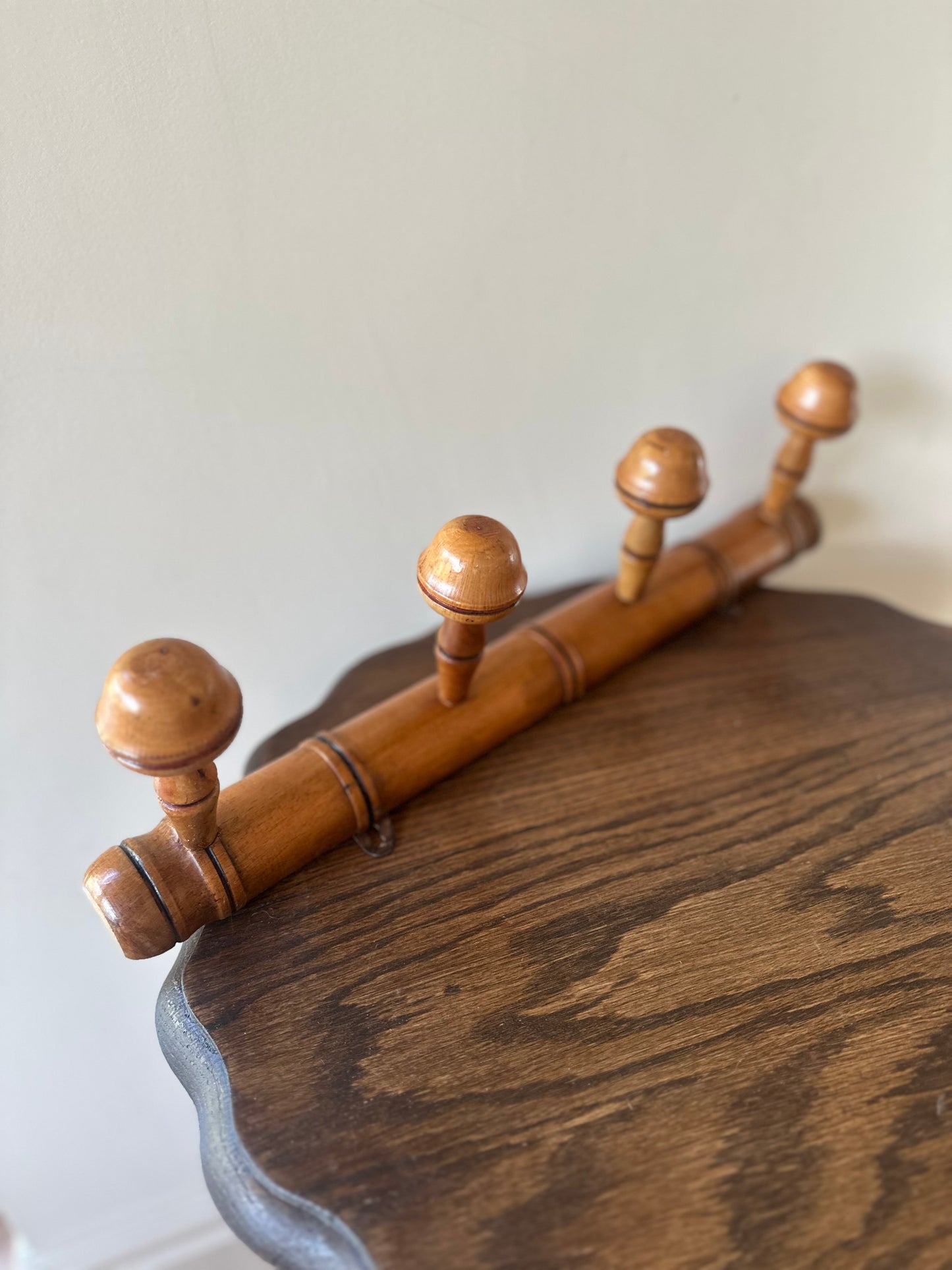 French vintage 4 peg coat towel hook holder