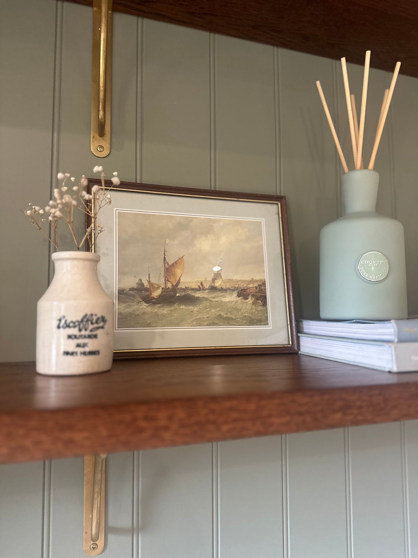 Vintage ship print framed