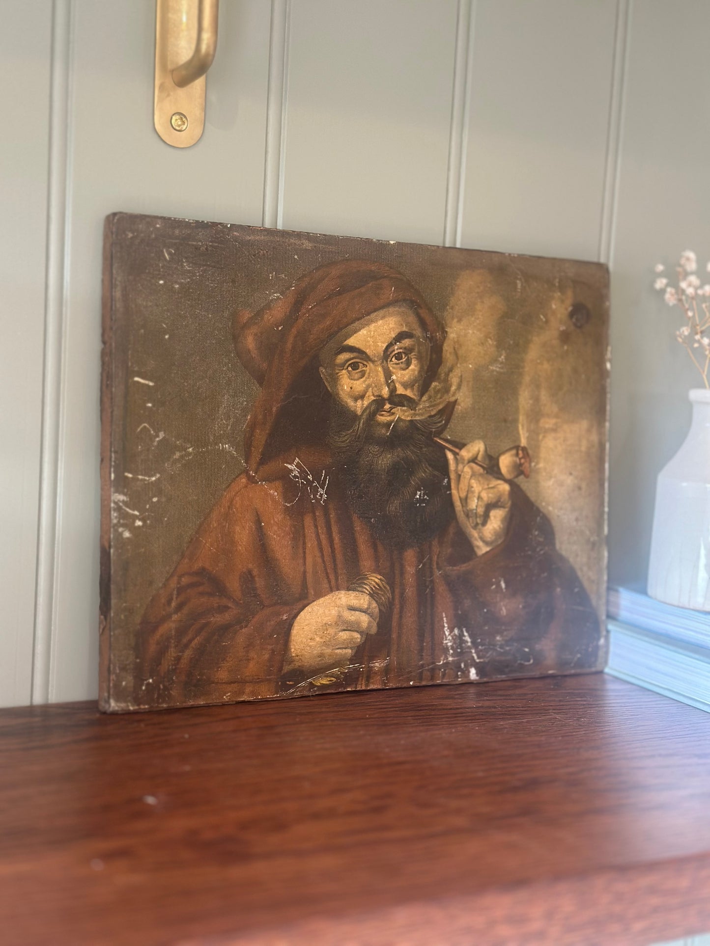 Vintage wooden board picture shelf styling piece
