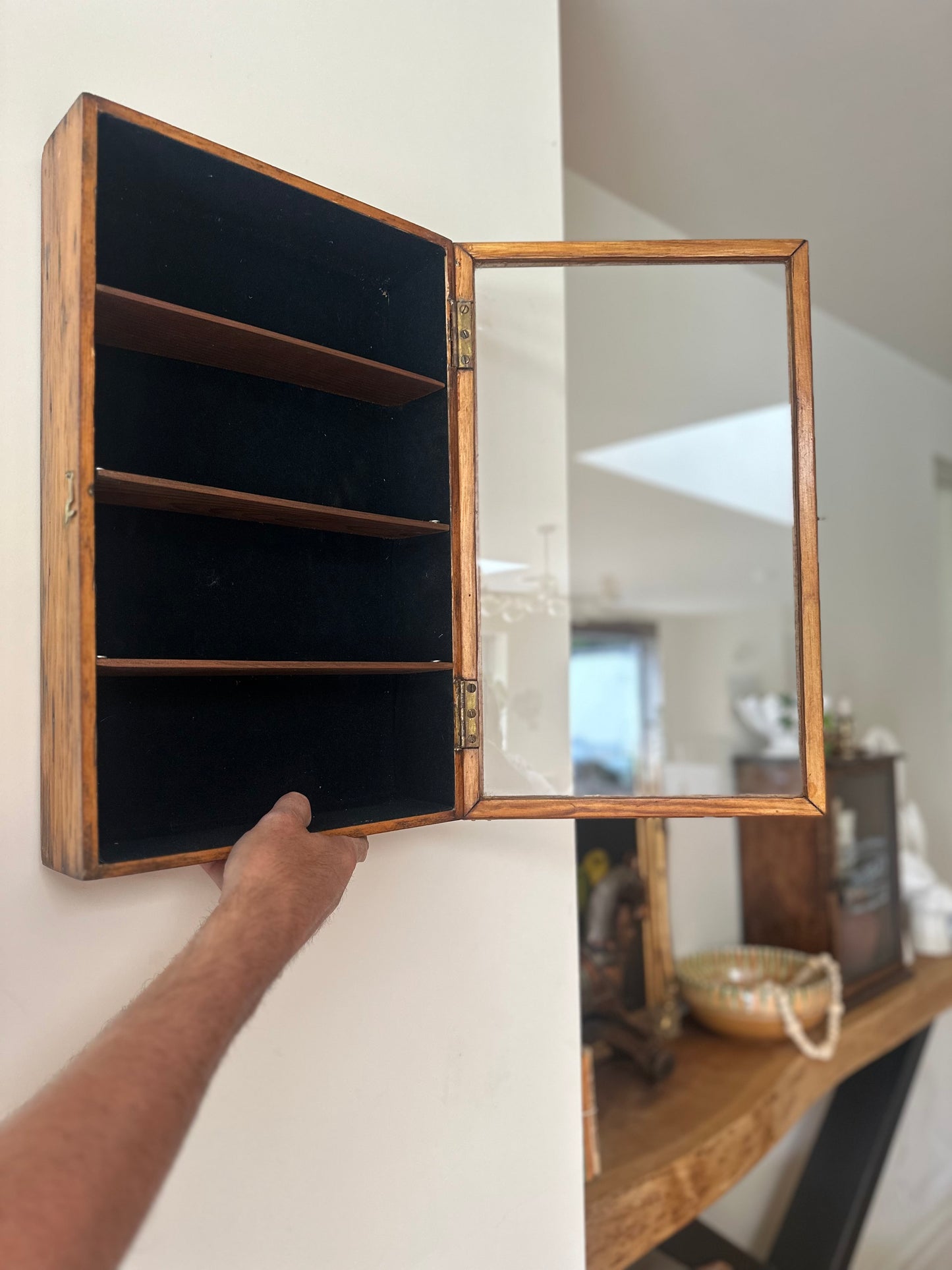 Vintage wall cabinet spice rack