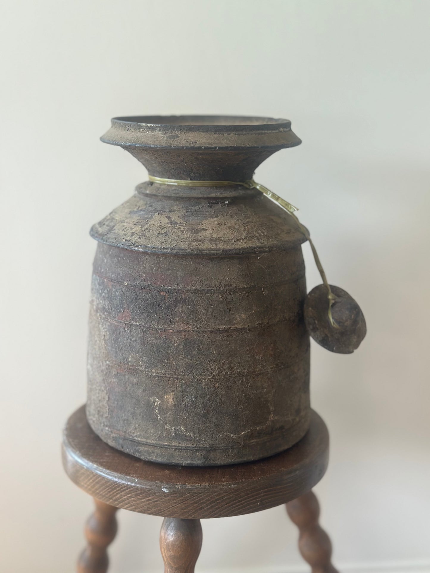 Rare Indian water carrier wabi sabi with lid