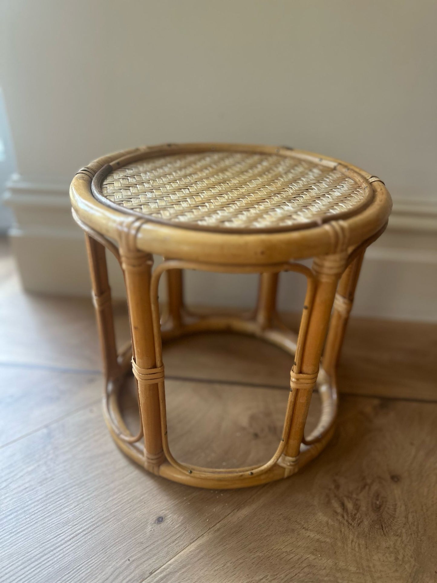 bamboo rattan plant stand