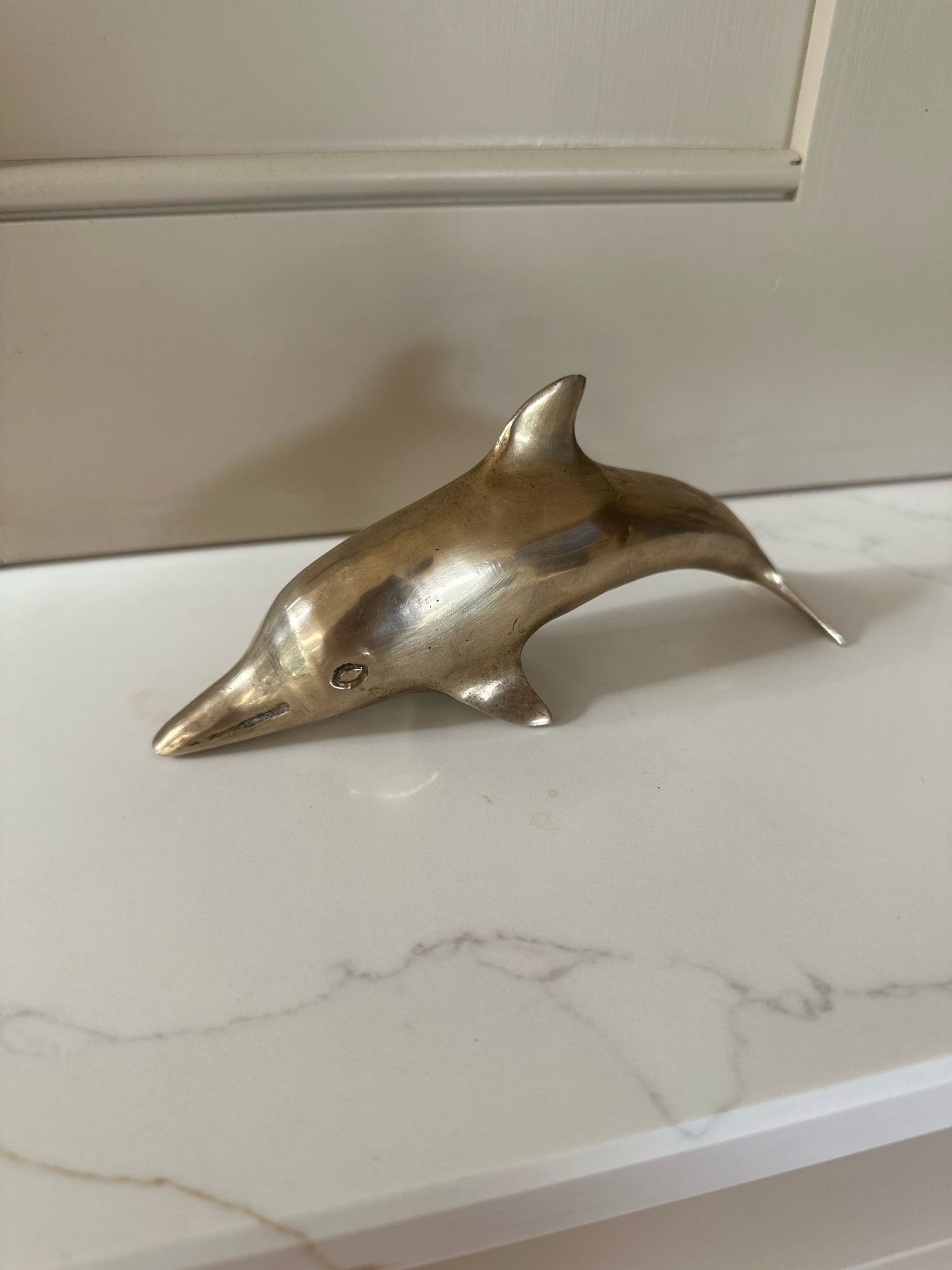 dolphin π¬ paperweight vintage brass heavy