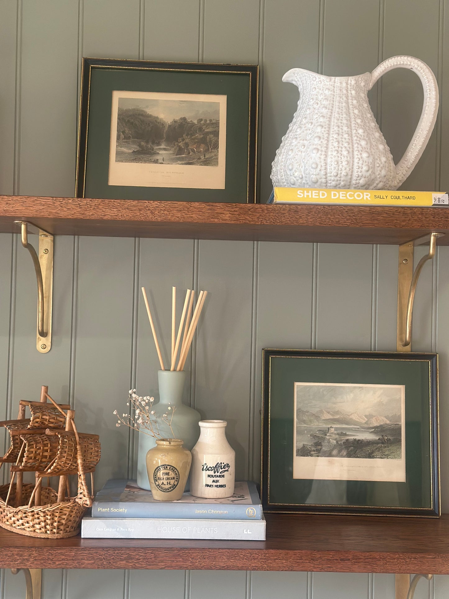 2 vintage scenic framed prints