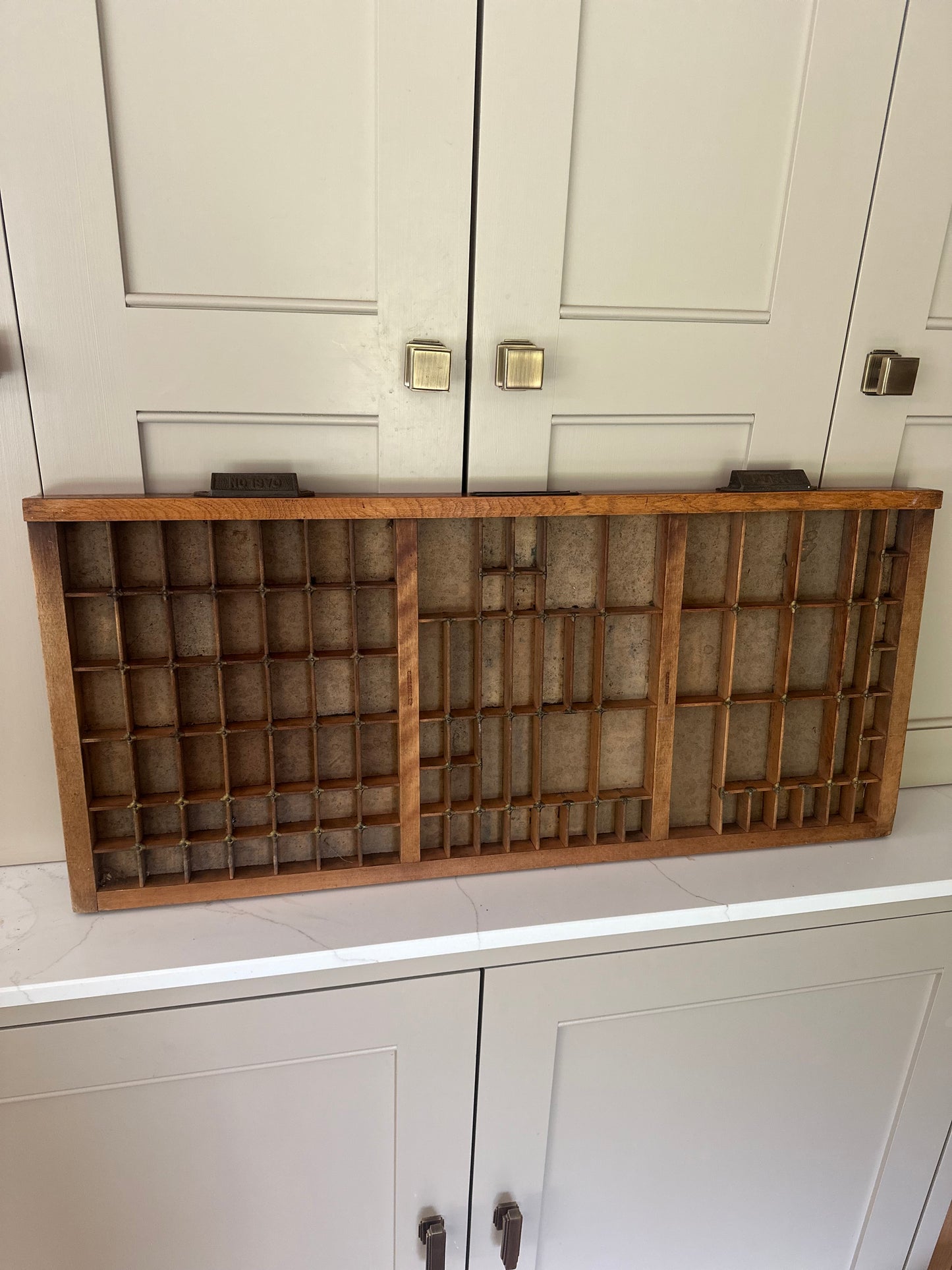 Vintage Letterpress Wooden Printers Tray Curios Display - large