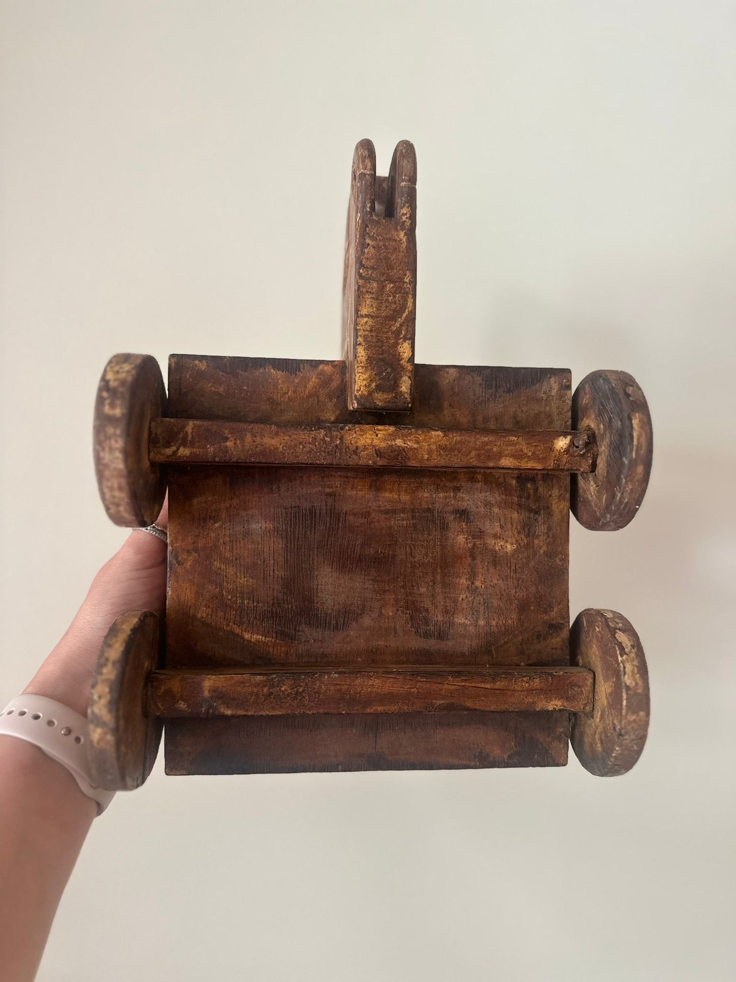 folk art horse coffee table - shelf styling piece