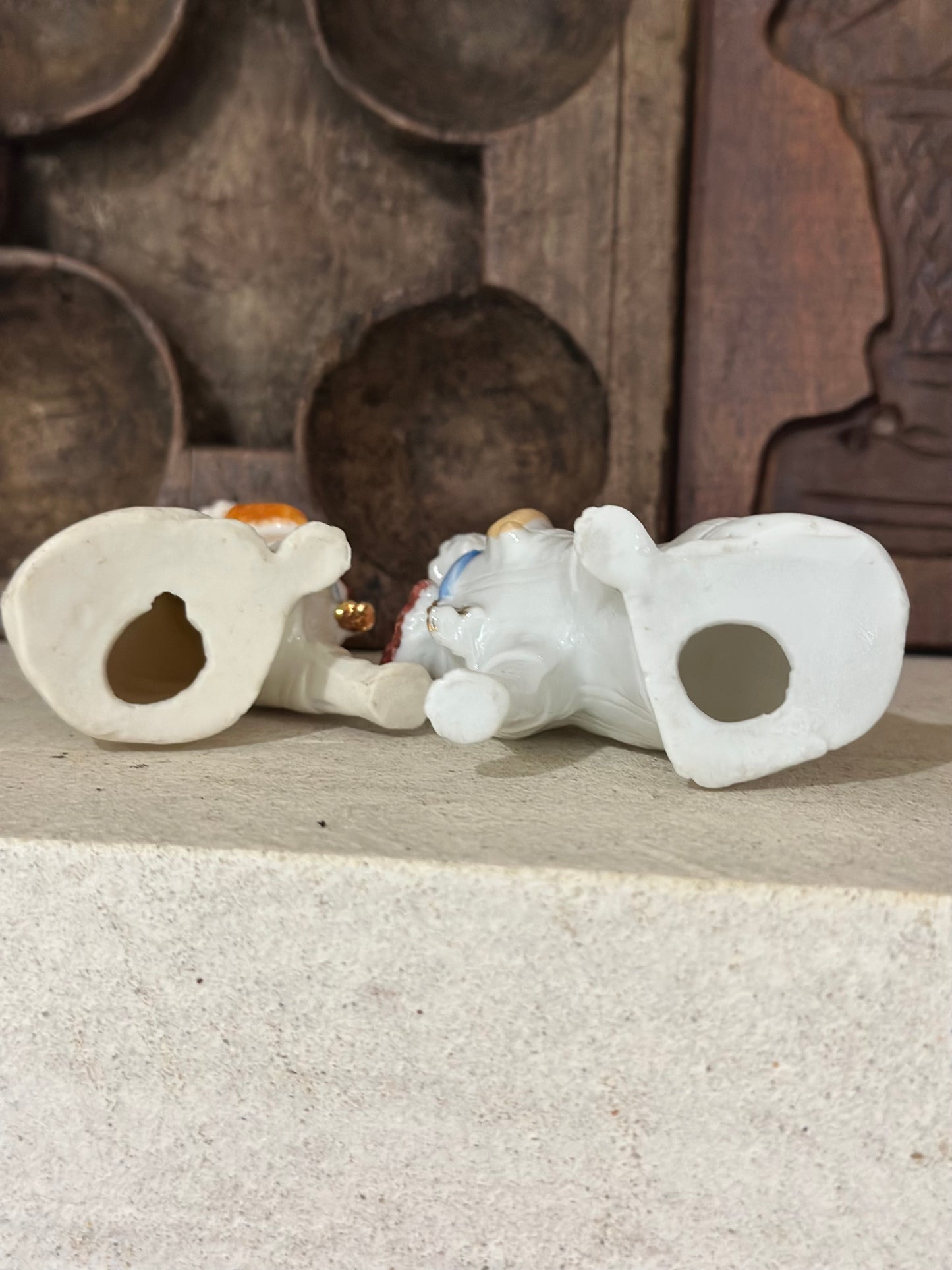 Pair of Rare wally dogs with pipe & fez hat