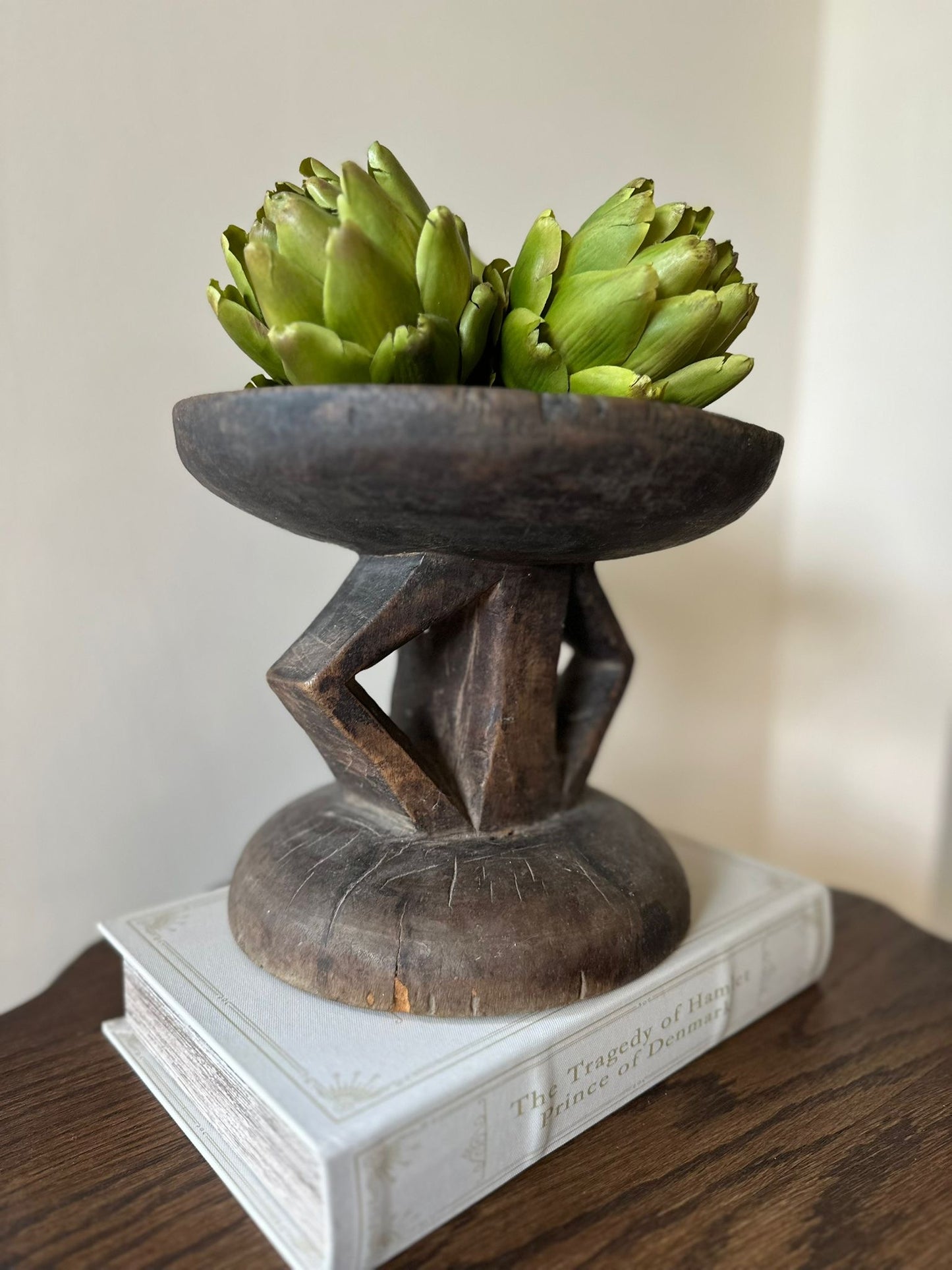 African Tonga stool wood styling vintage tribal