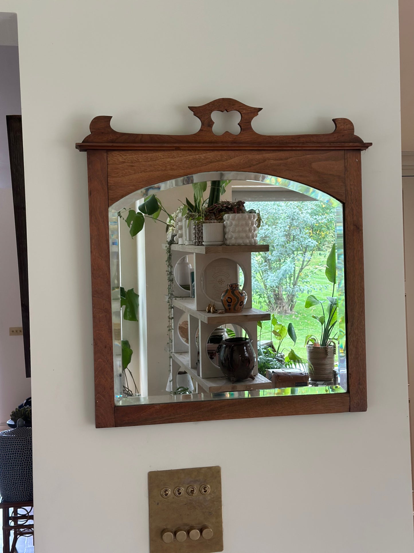 Antique hall mirror wood