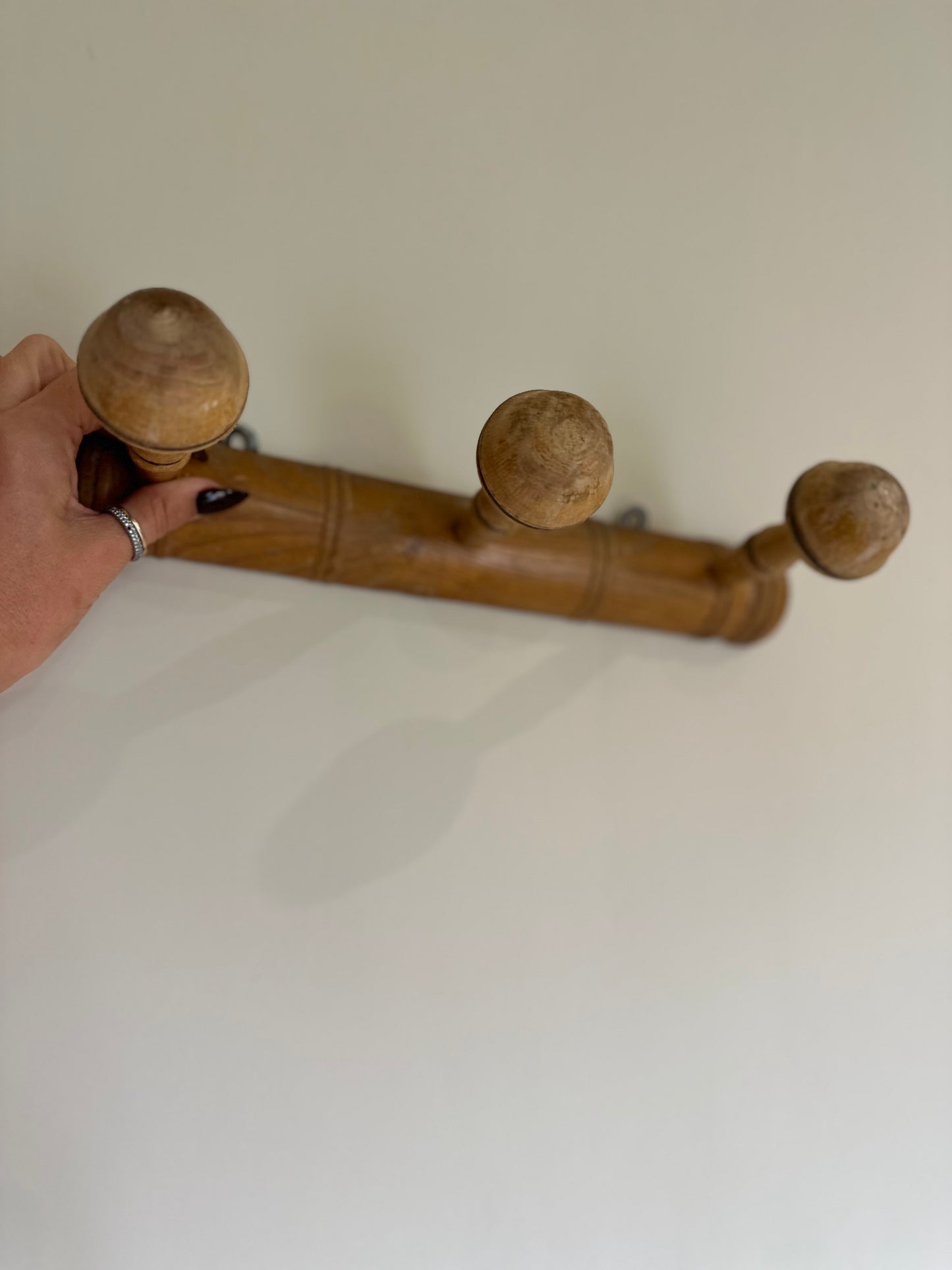 French triple hook dressing gown hooks bamboo