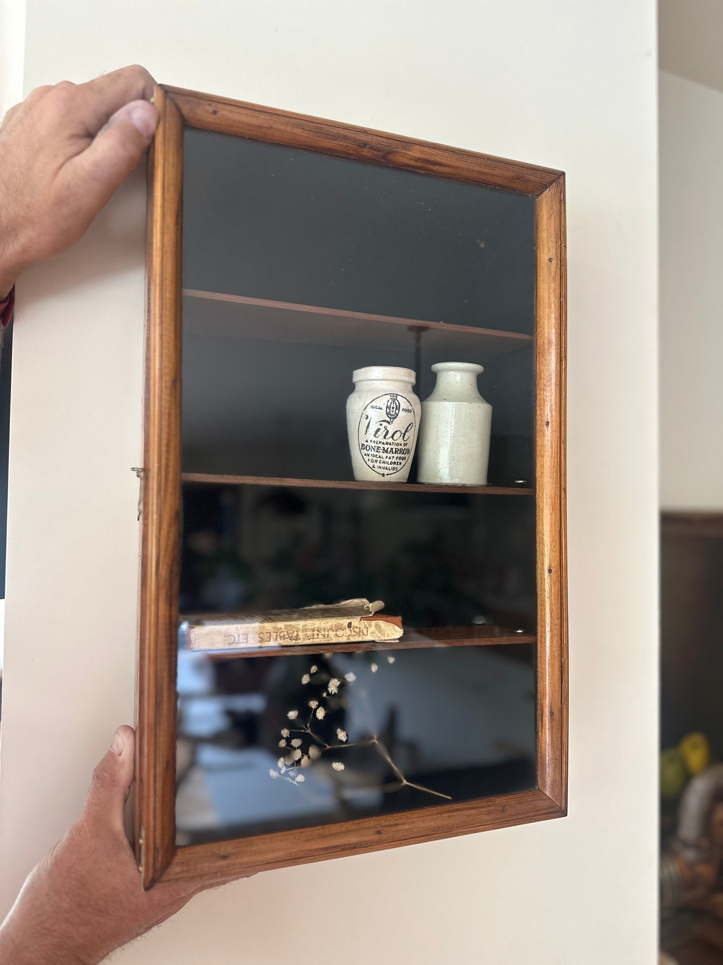 Vintage wall cabinet spice rack