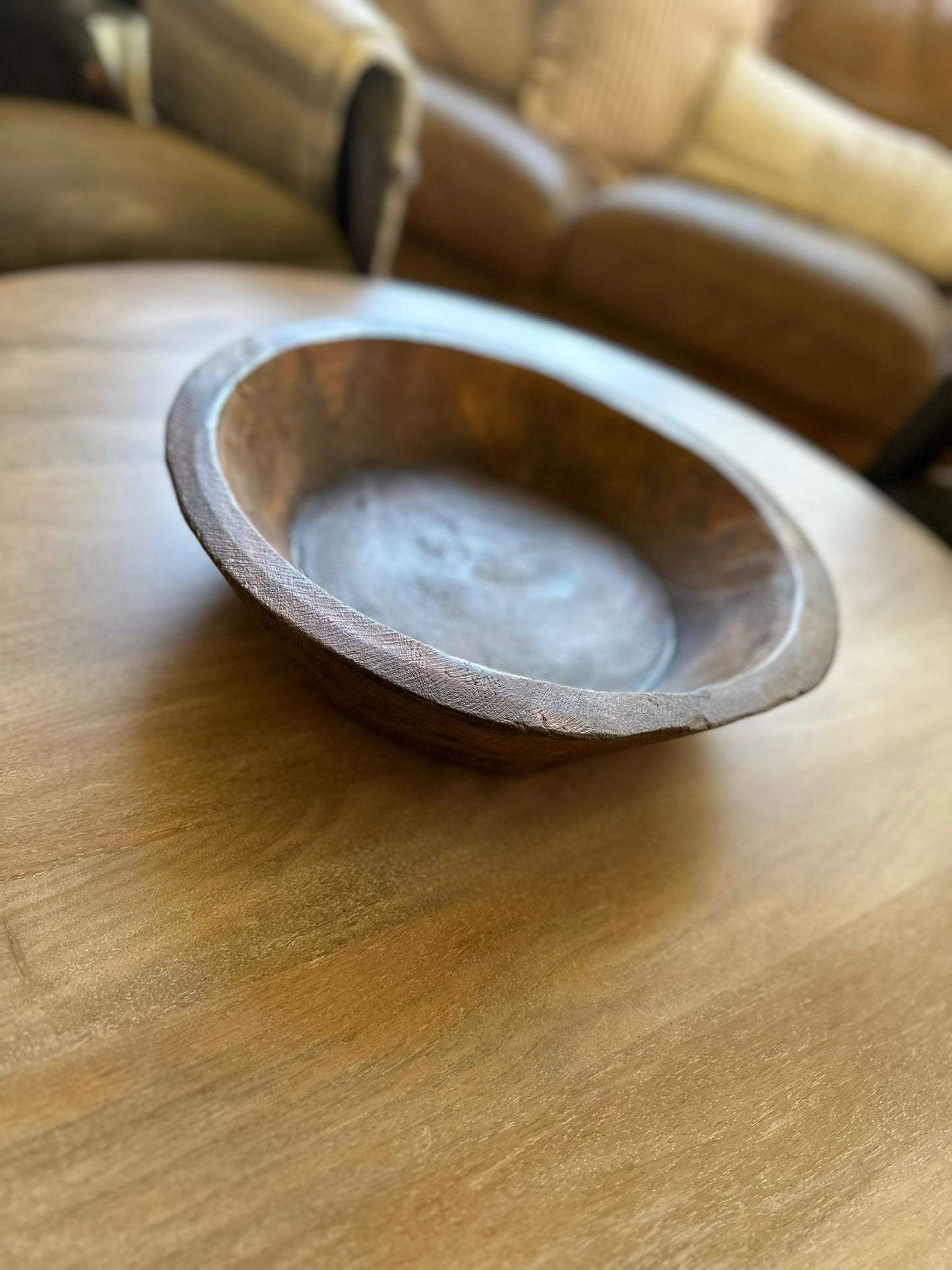 large deep French dough bowl vintage