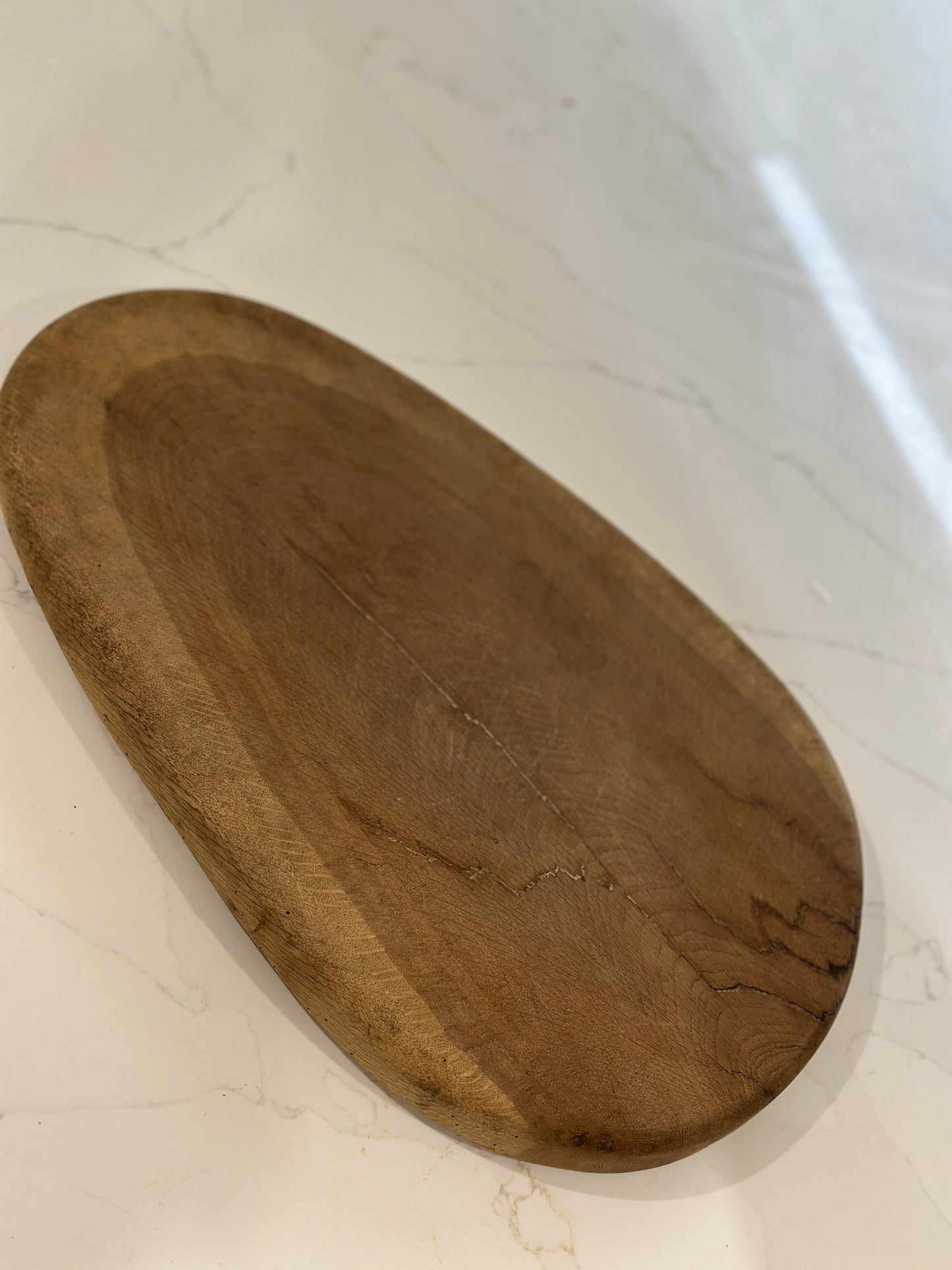 Large egg shaped chunky vintage chopping board - from France
