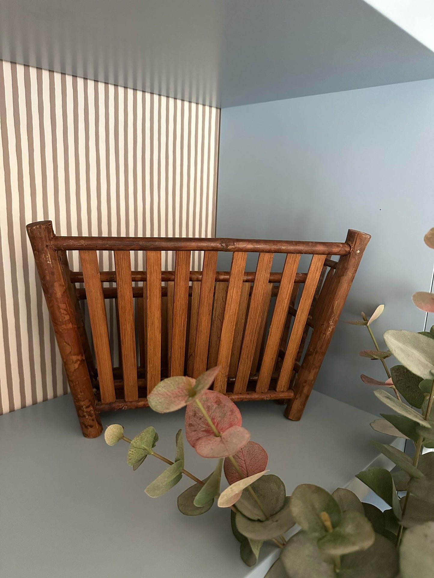 bamboo letter rack MCM vintage
