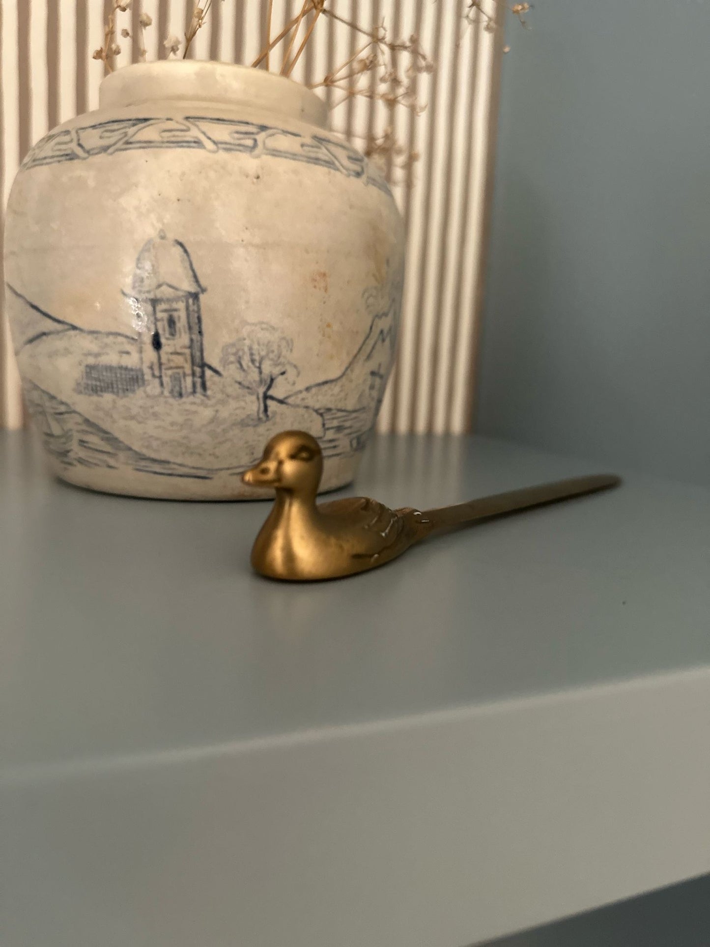 vintage brass duck letter opener