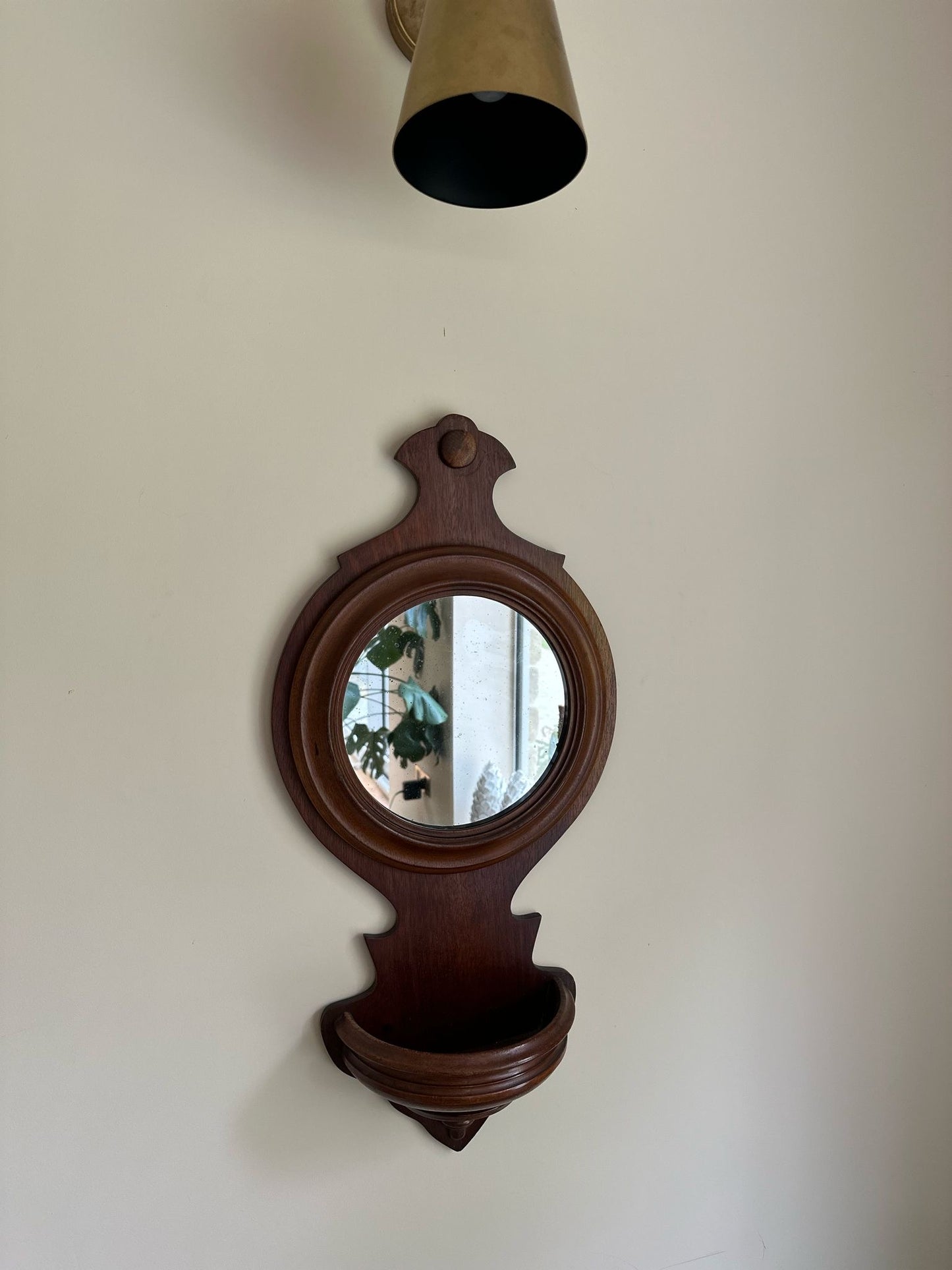 19C mahogany hall mirror πͺ bathroom with pocket