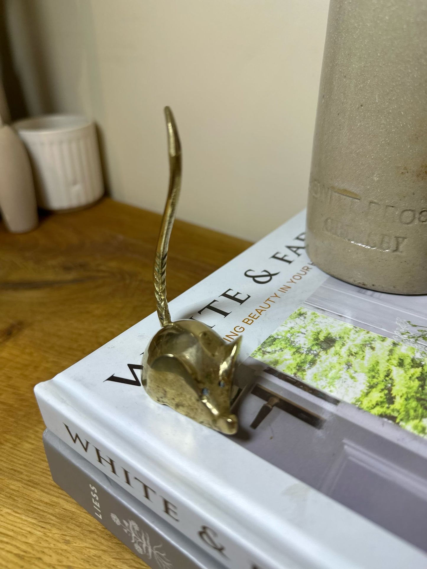 mouse candle snuffer / desk receipt holder brass