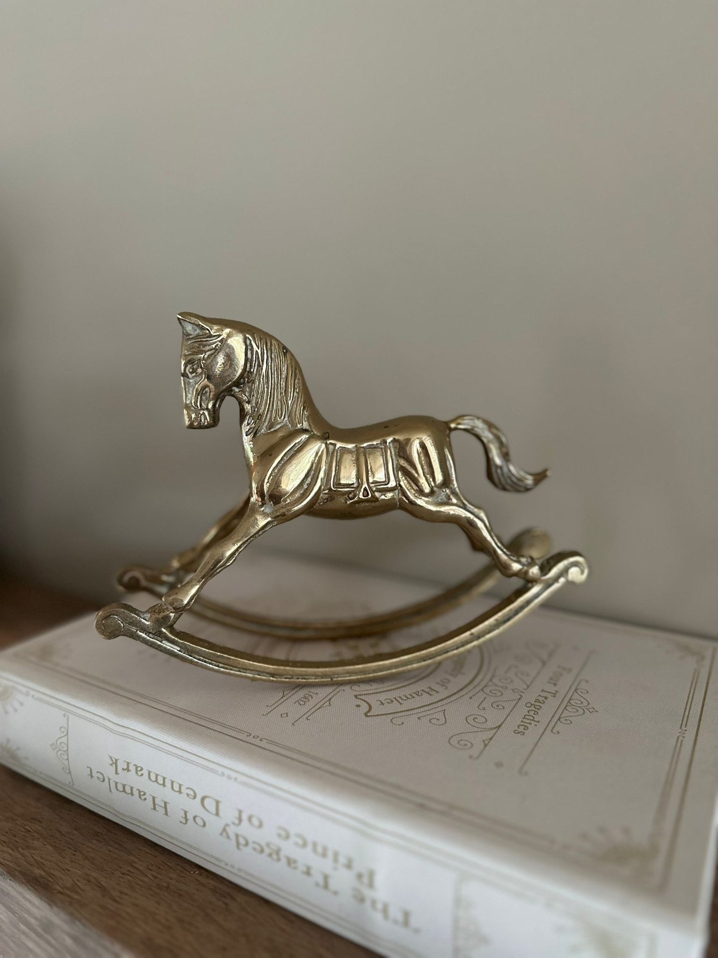 Vintage brass rocking horse