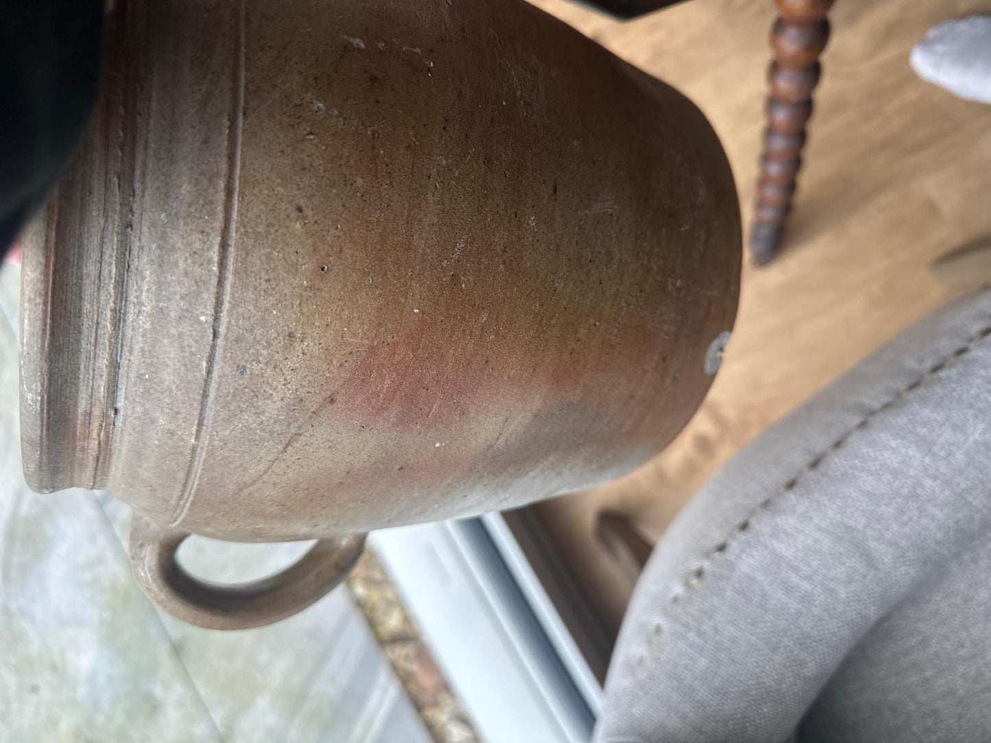large French confit stoneware pot vase