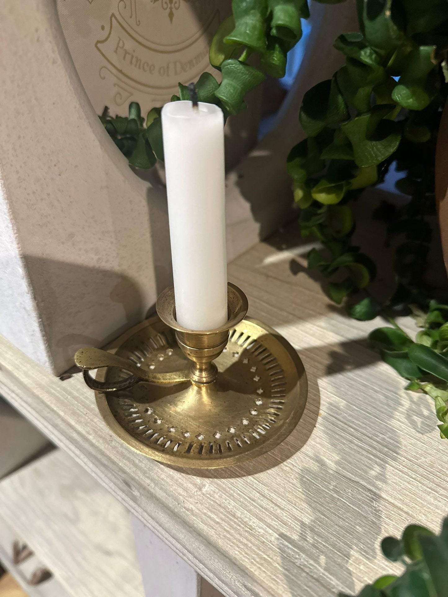 Vintage brass chamber candle stick