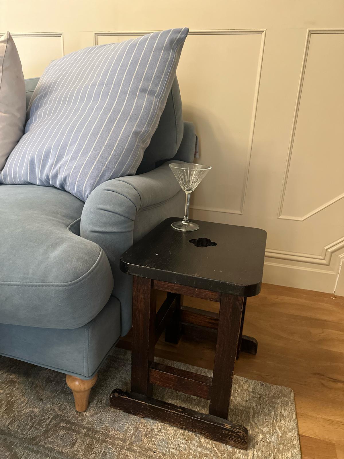 scratch built vintage side table black wood